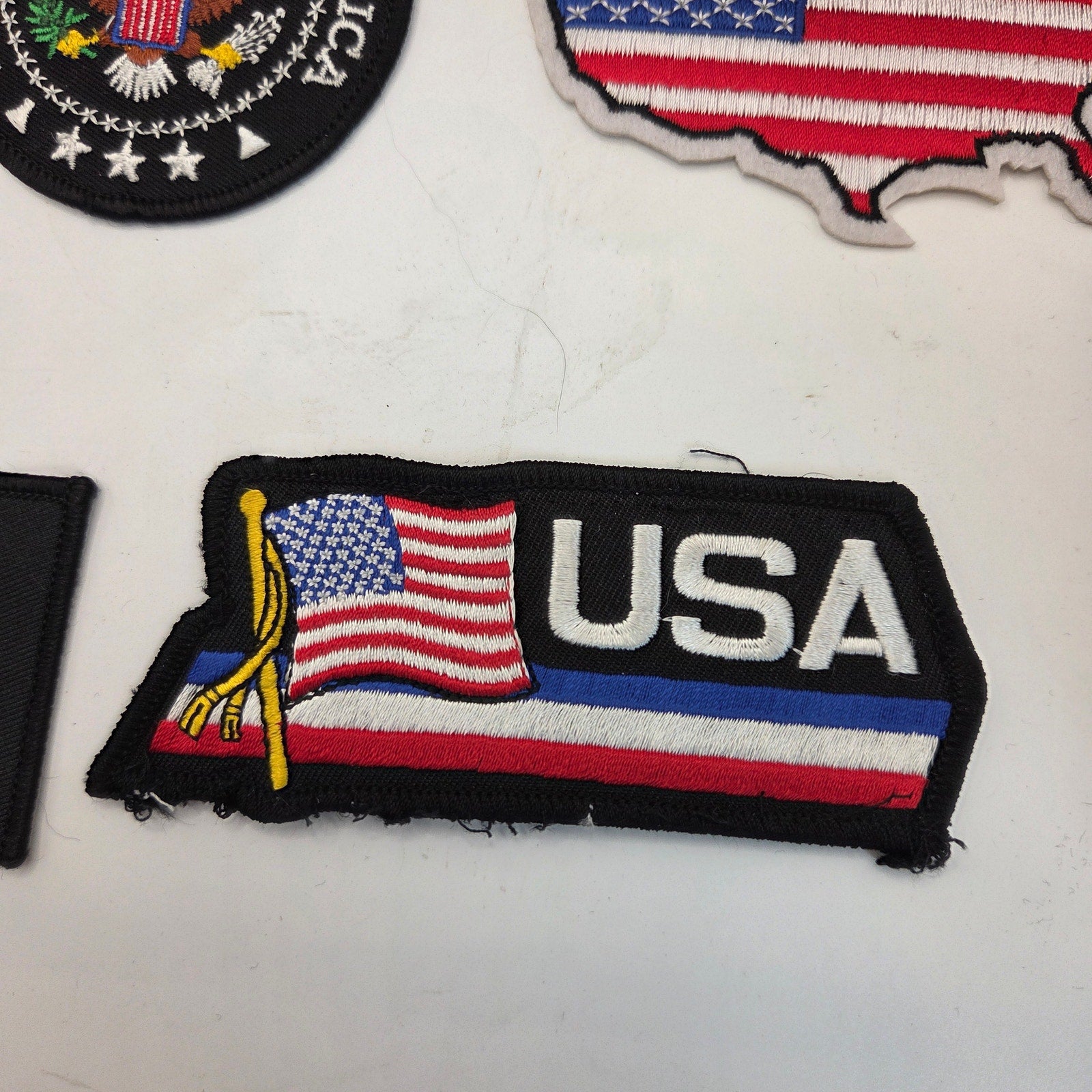 Lot of 9 USA Patriotic Eagle Flag Embroidered Patches Sew On Craft DIY Set