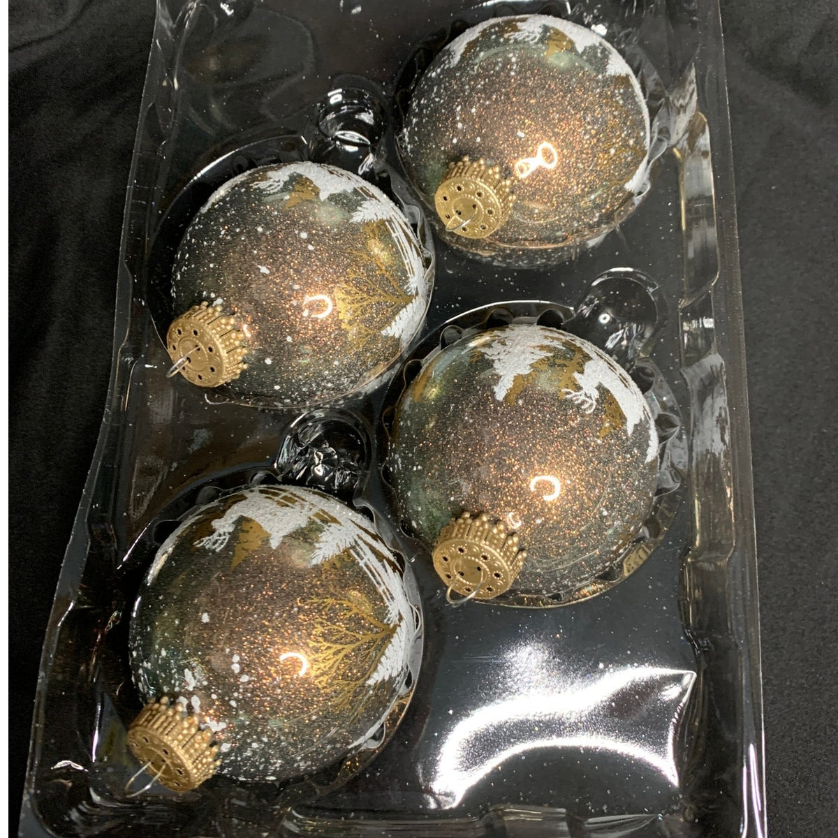 Christmas by Krebs Nature Sparkle Winter Deer Glass Ornaments Set of 4 SK03044