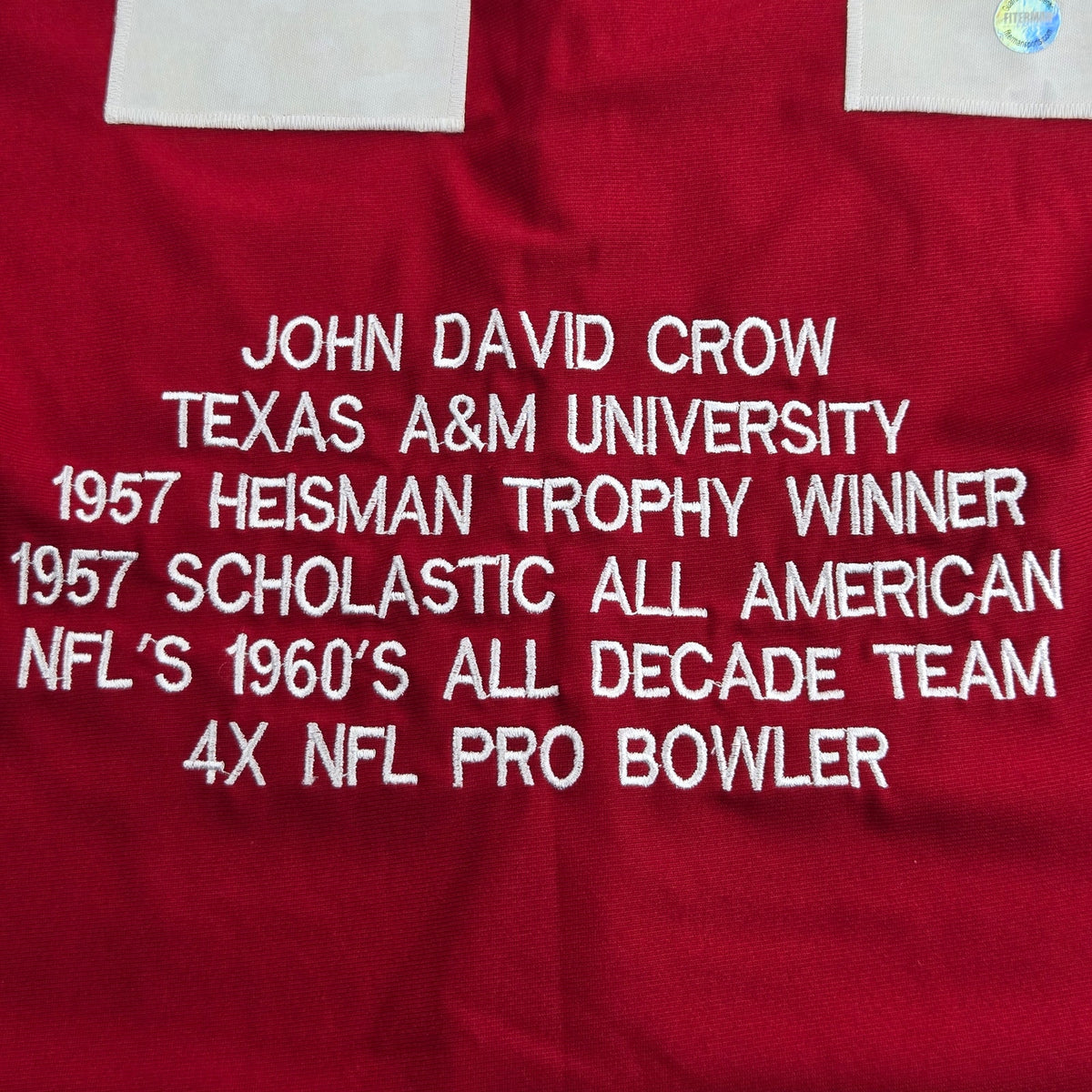 John David Crow Signed Texas A&M Stat Jersey XL JSA COA 57 Heisman Inscribed
