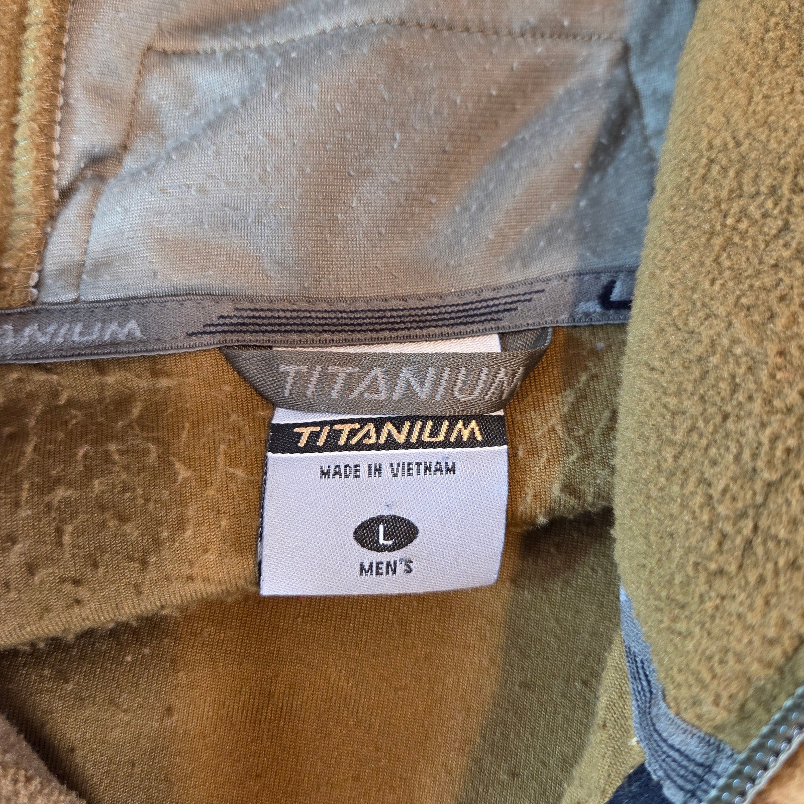 Columbia Titanium Fleece Hoodie Men’s L Olive Green Pullover Half Zip