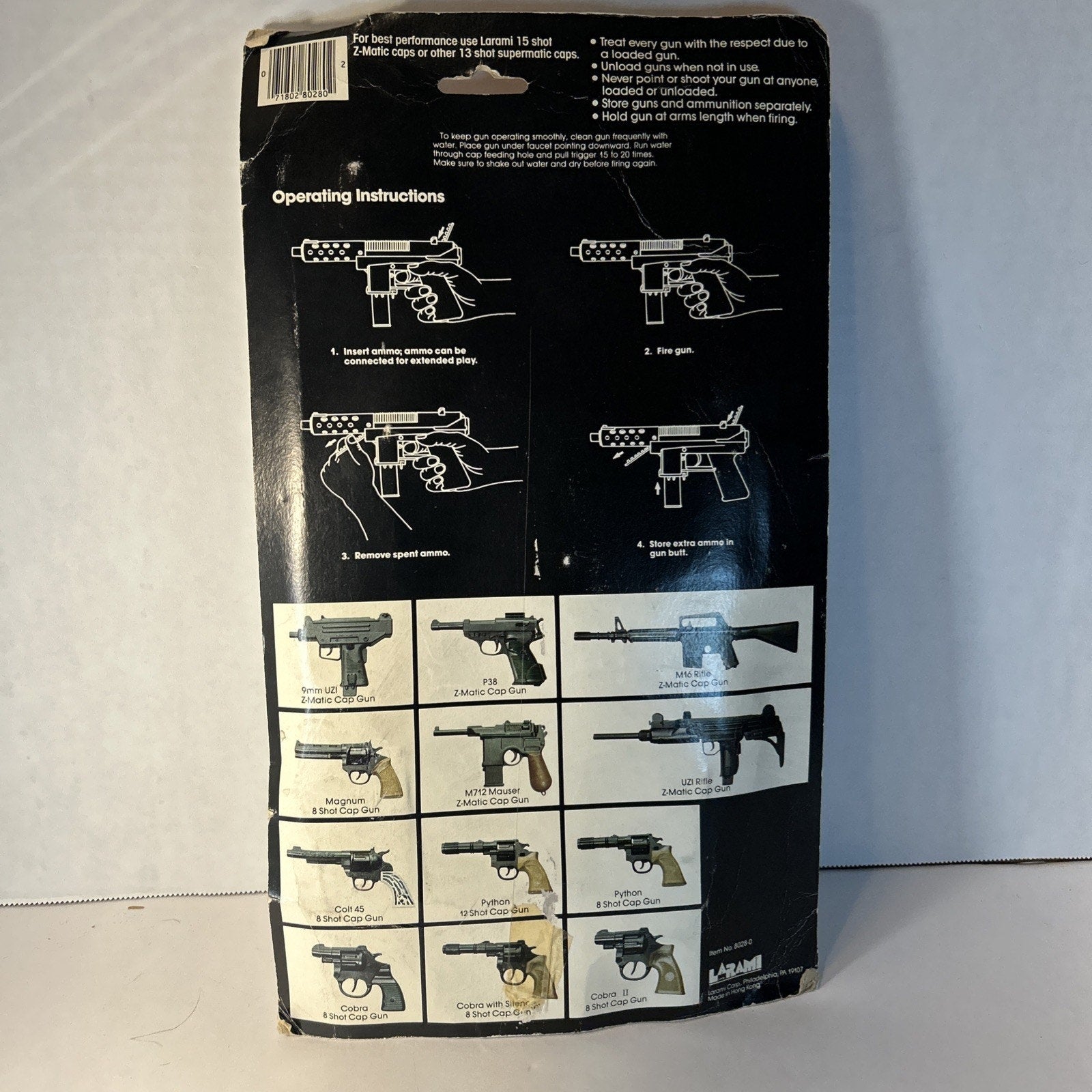 Vintage 1986 Larami TEC-9 Z-Matic Toy Cap Gun in Original Packaging Hong Kong