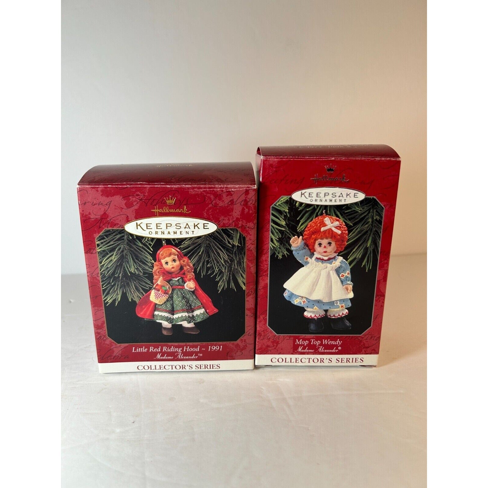 Hallmark Christmas Ornament lot of 2 - Little Red Riding Hood/MopTop Wendy