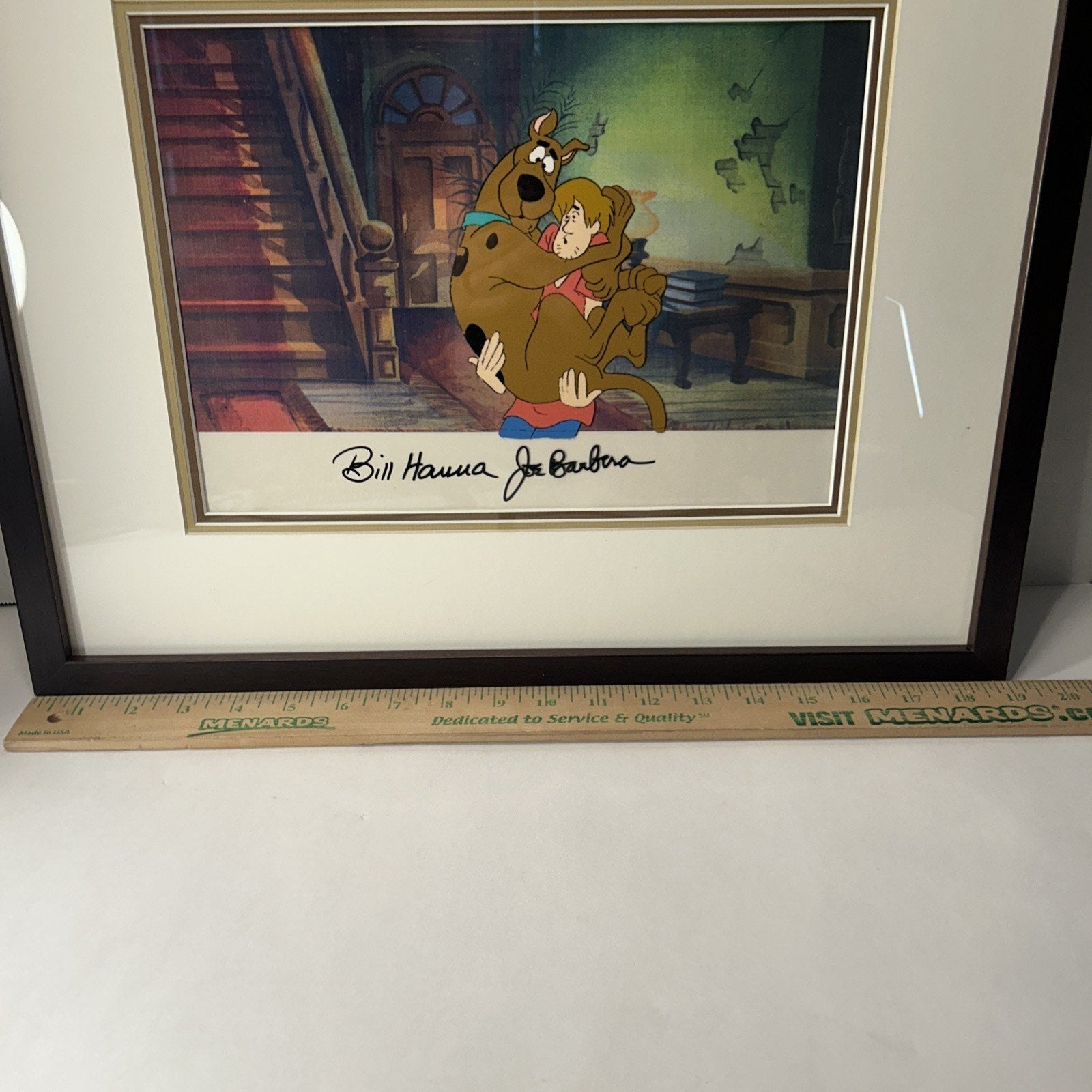 Scooby-Doo Animation Cel 1988 Hanna Barbera Signed Repro Cel w/ New Frame