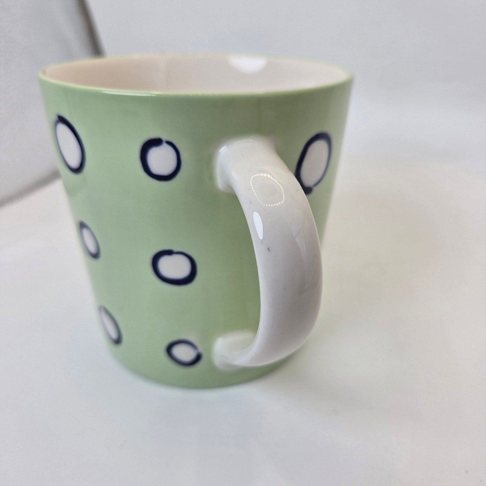 Starbucks Barista 2003 Green Polka Dot Ceramic Coffee Mug Cup Collectible