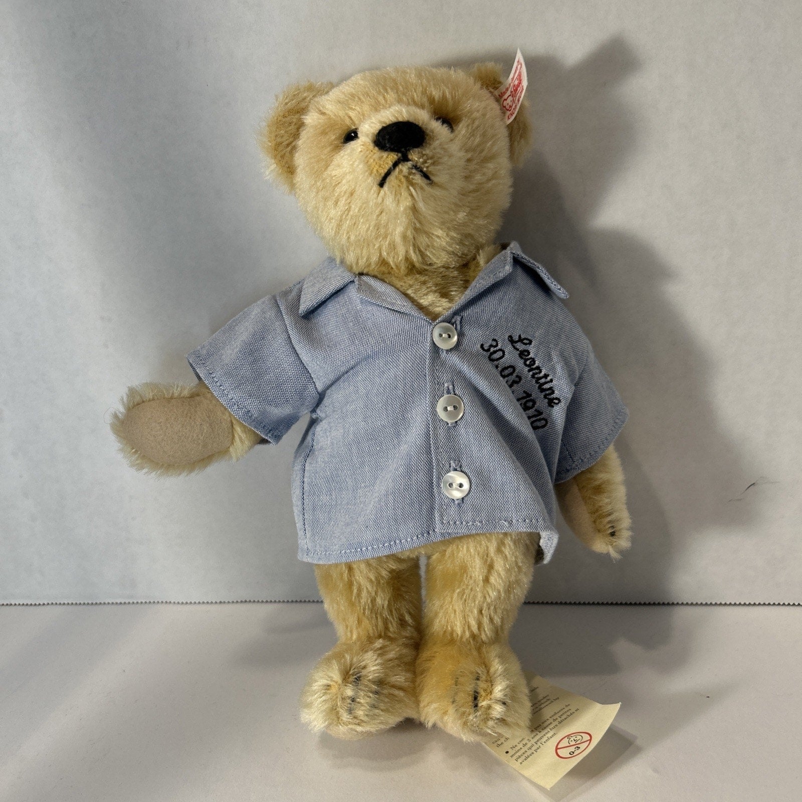 Steiff Zodiac Aries Bear Leontine 30.03.1991 9" Ltd Edition w/ Shirt & Tags