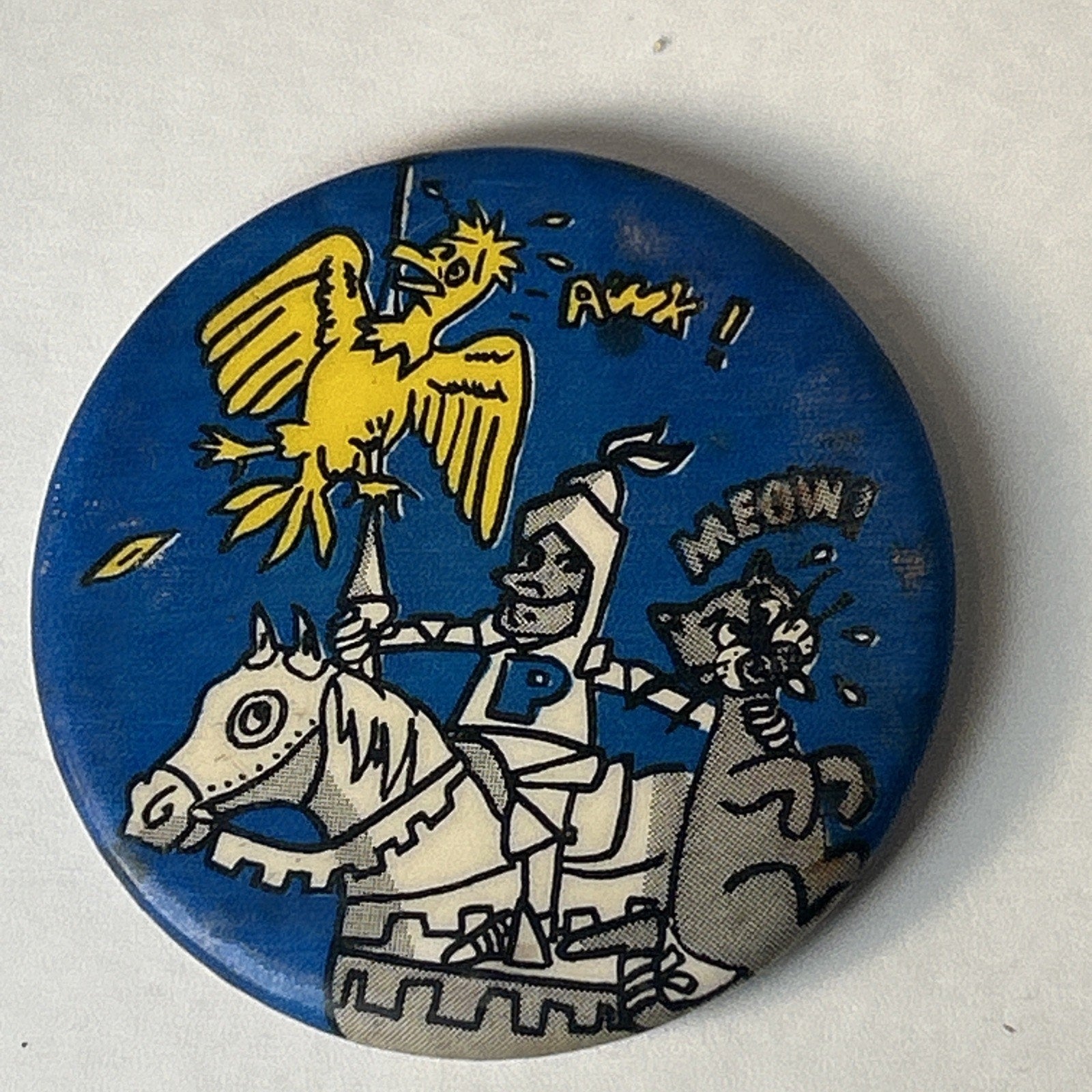 1960's Polaris Cartoon Button Polaris Knight Choking Arctic Cat Rare 1 of 1