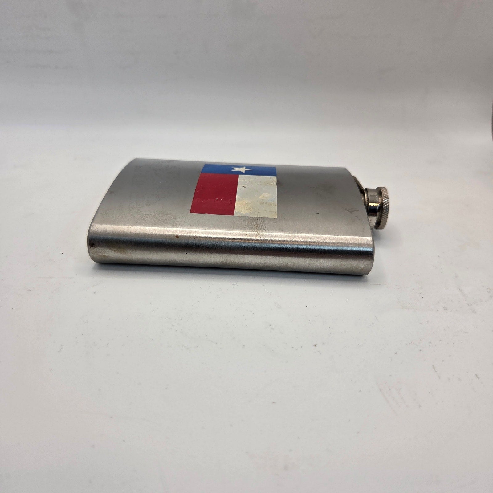 Texas Flag Stainless Steel 8oz Hip Flask Unbranded Drinkware Used Condition
