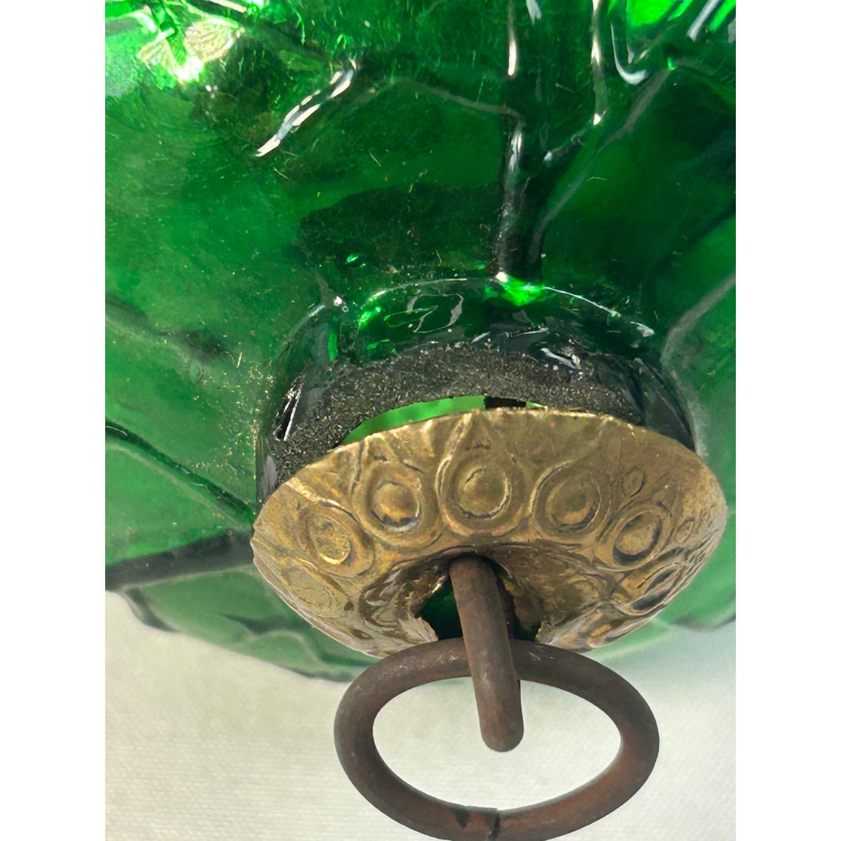 Antique 1800s German Kugel Green Grape Cluster Glass Christmas Ornament 4"