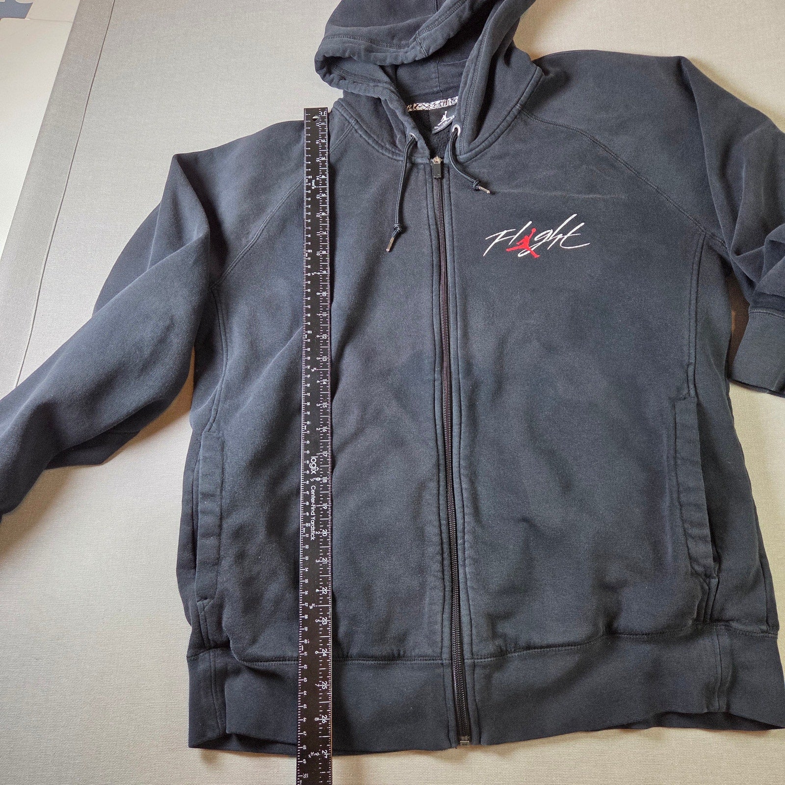 Jordan Flight Black Full Zip Hoodie Mens XL Made in China Basketball Wear
