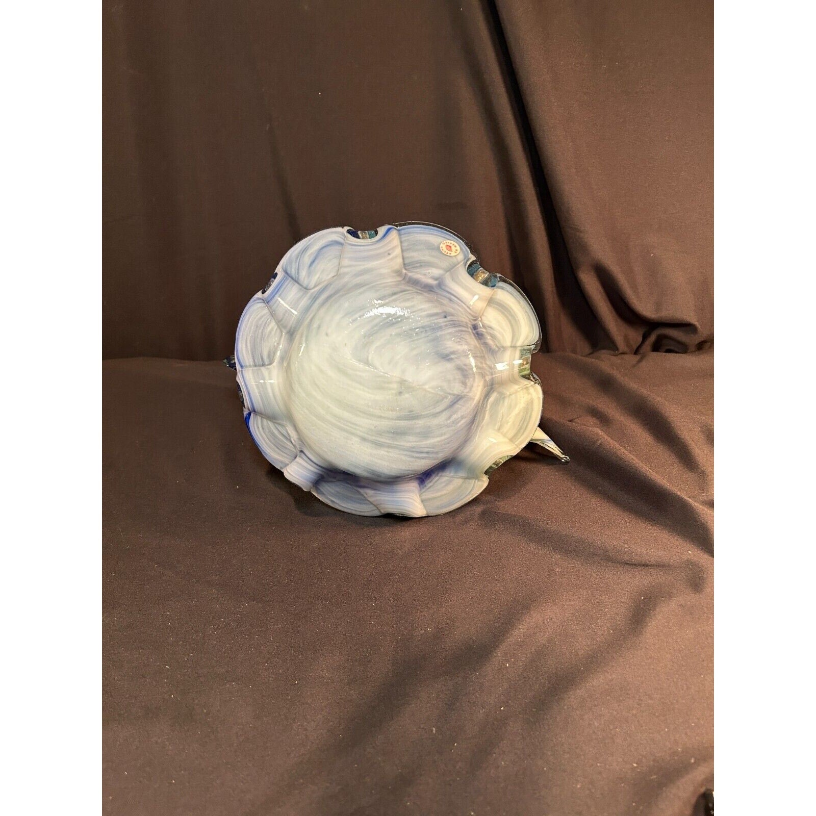 Murano Style Blue White Art Glass Swordfish Figurine Hand Blown