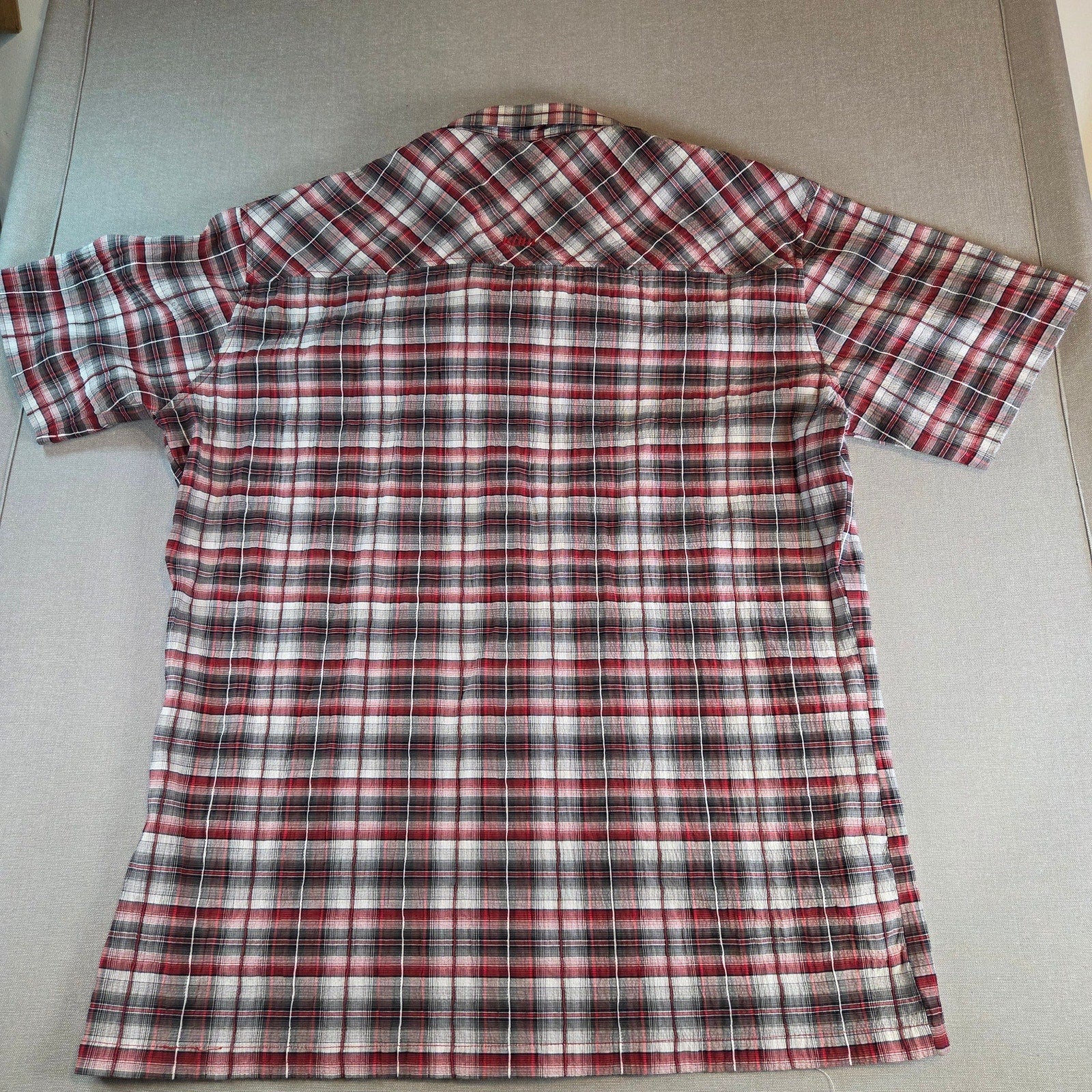 Kuhl Plaid Button Down Shirt XL Short Sleeve Jack Link’s Promo Embroidery
