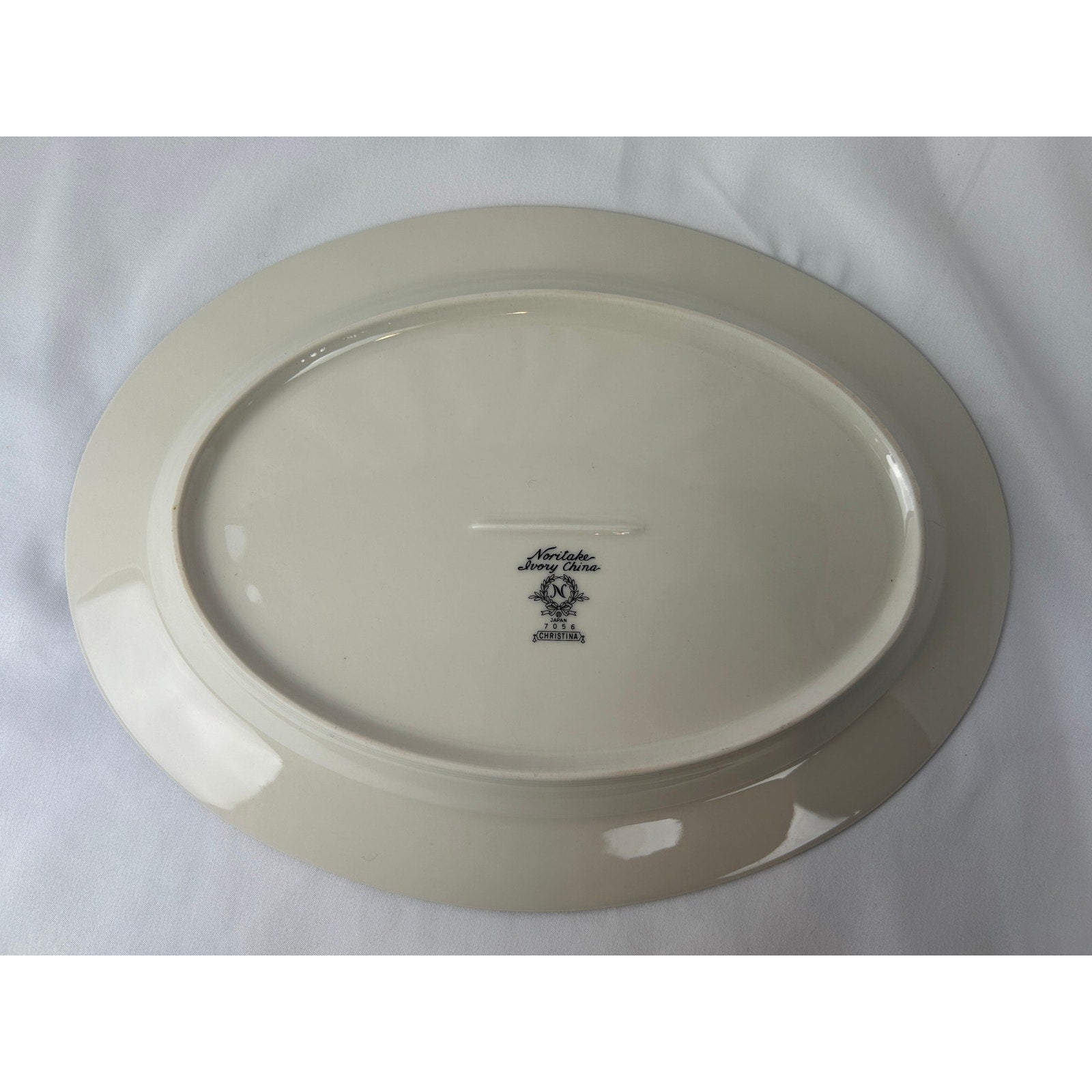 Noritake Christina 7056 Oval Serving Platter 12 Inch Ivory China Floral Rim
