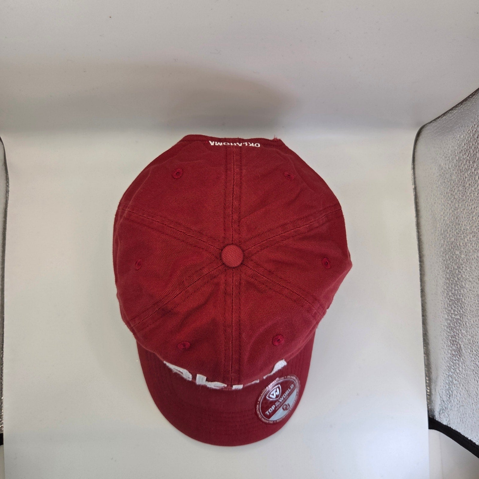 Oklahoma Sooners OKLA Top of the World Hat Red Cotton Claspback