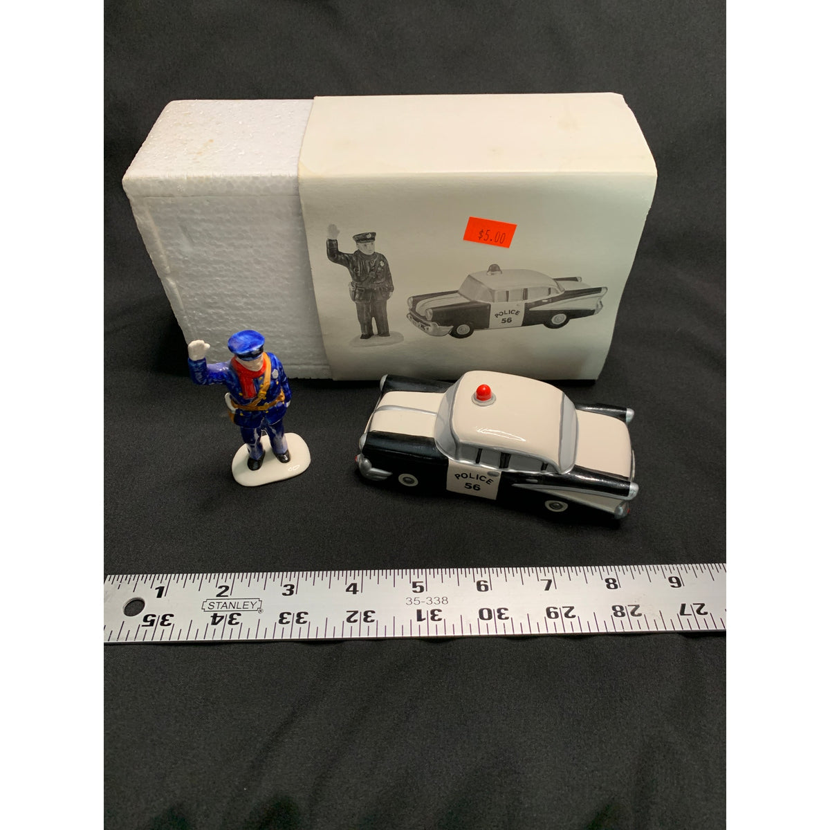 Department 56 Snow Village Calling All Cars 5174-8 Police Car Officer Retired