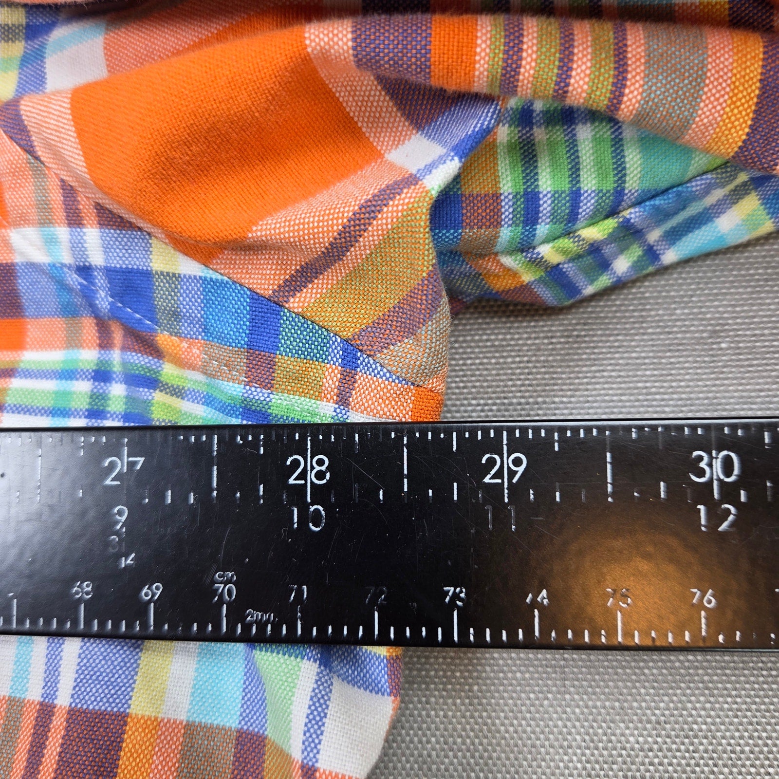 Ralph Lauren Plaid Button Down Shirt Men 2XLT Orange Cotton Long Sleeve