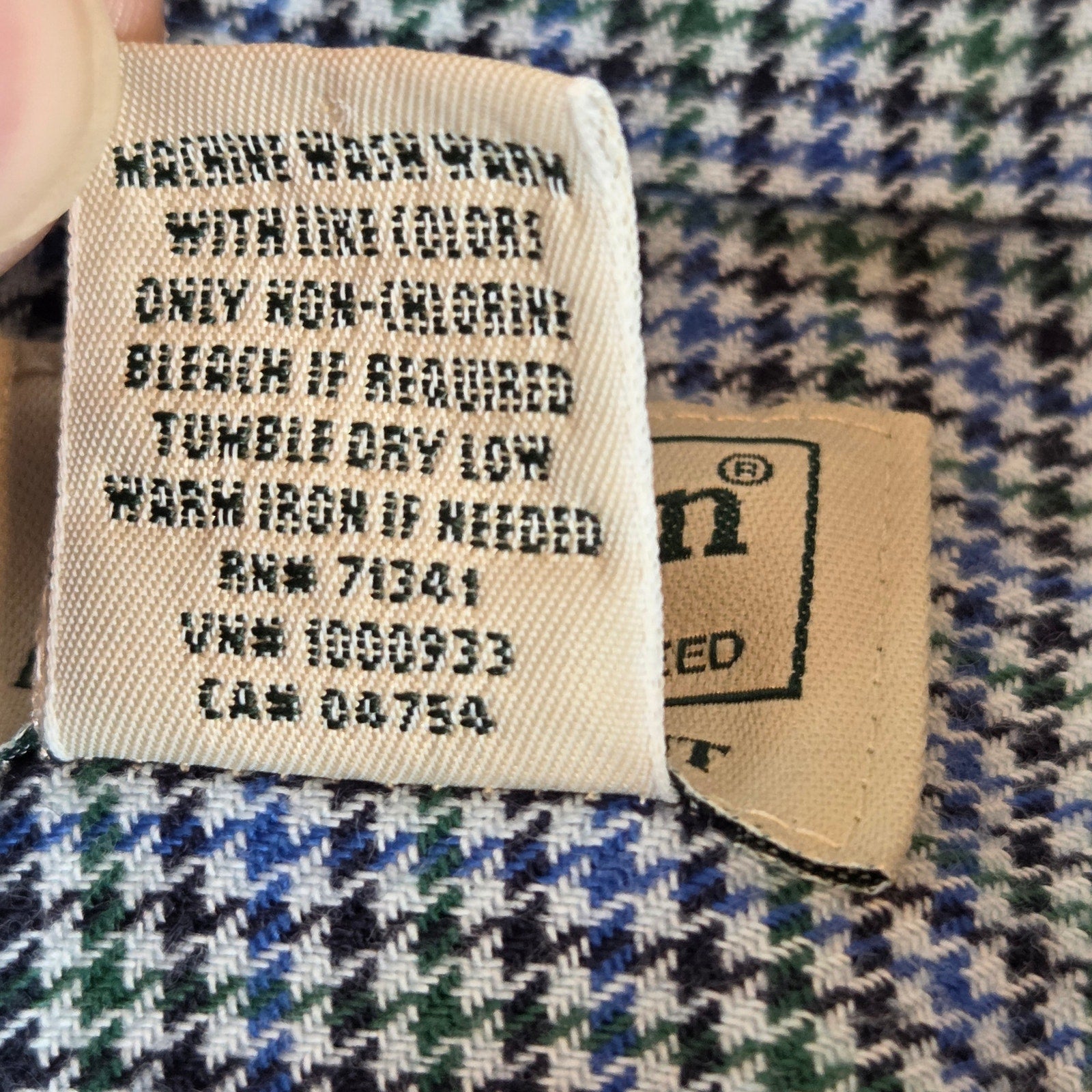 LL Bean XXXL Tall Traditional Fit Cotton Button Down Shirt Blue Check