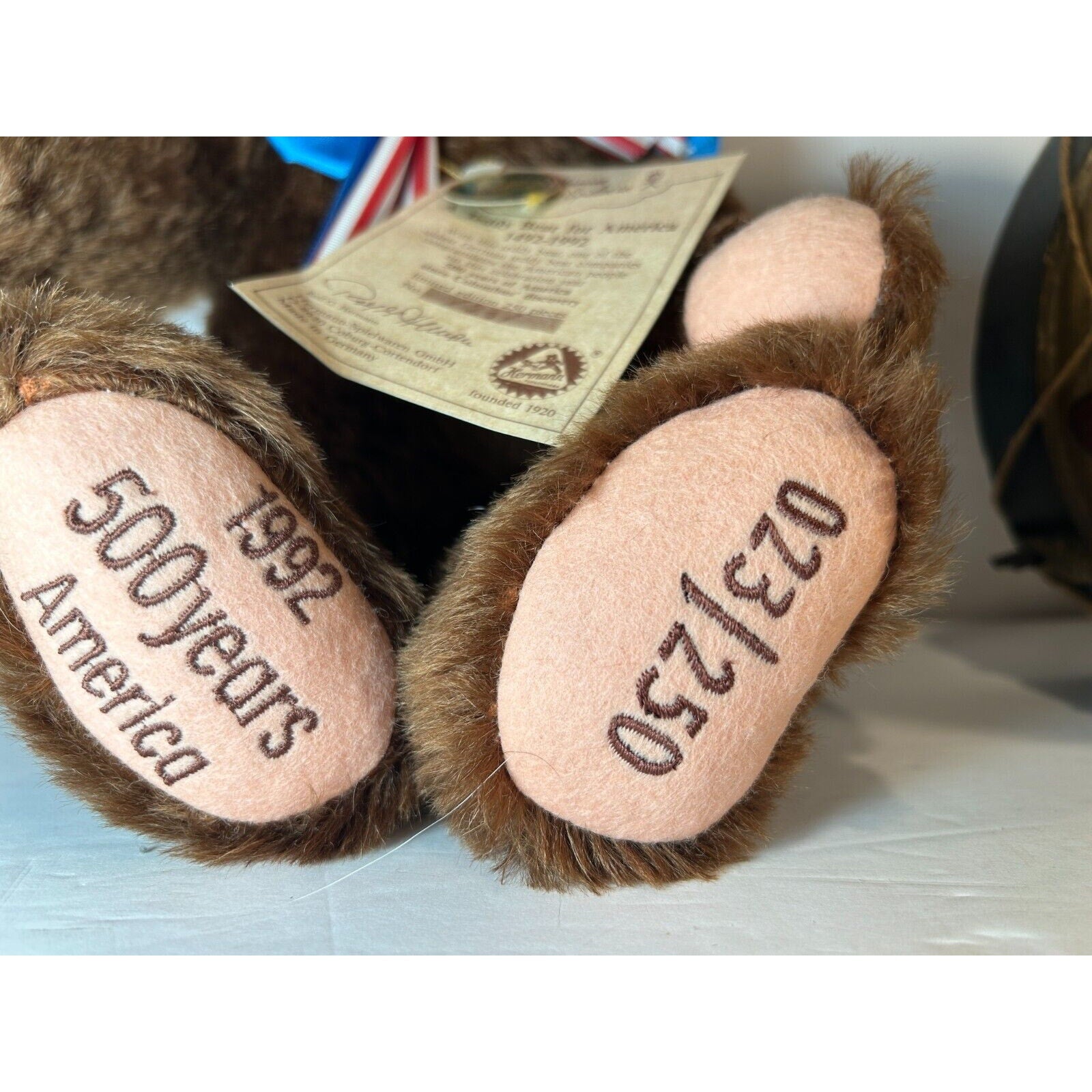Hermann Mohair Teddy Bear for America 1492-1992 LE 23/250 w/COA & Drum