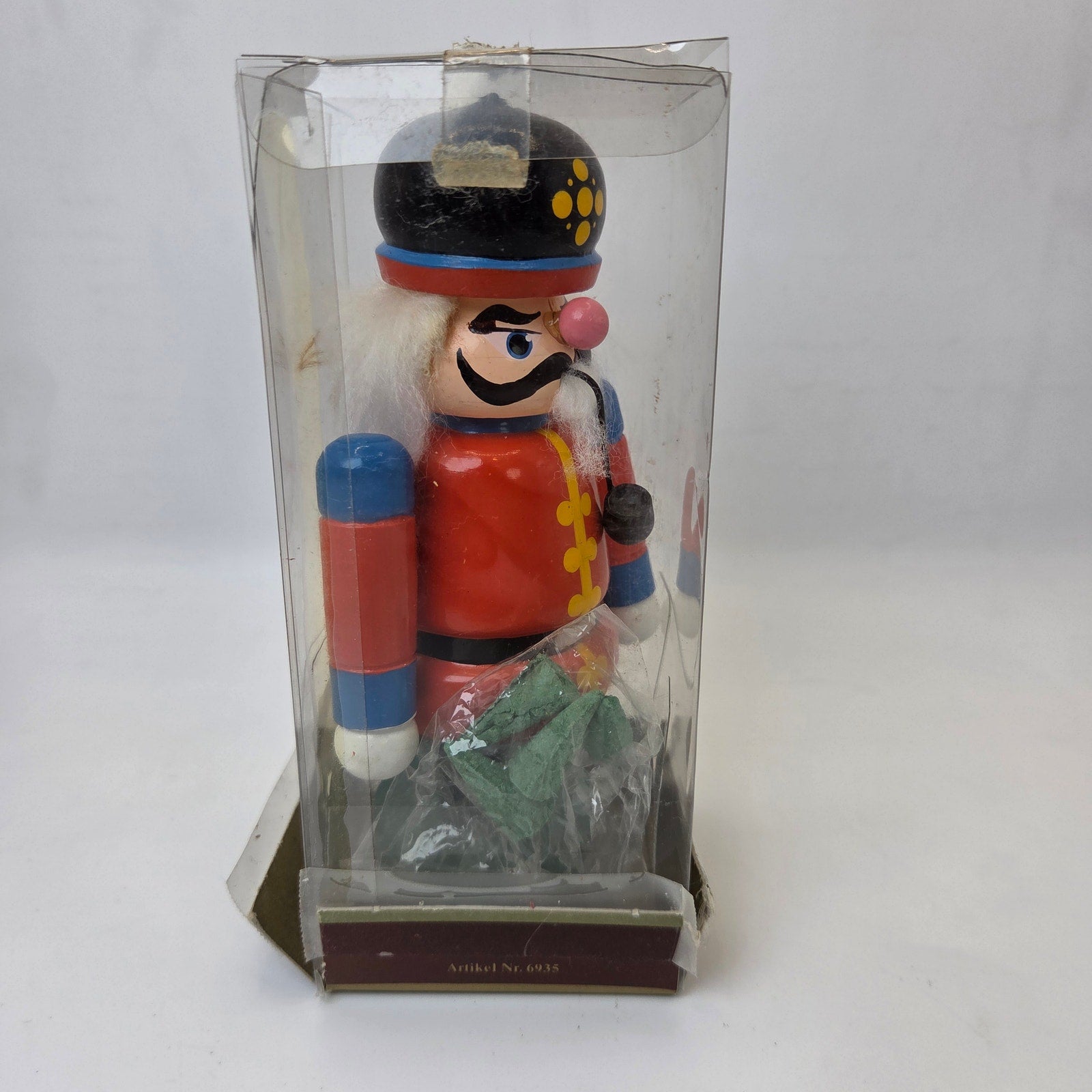 Vintage German Räucherfigur Wooden Incense Smoker Soldier with Pipe 6"