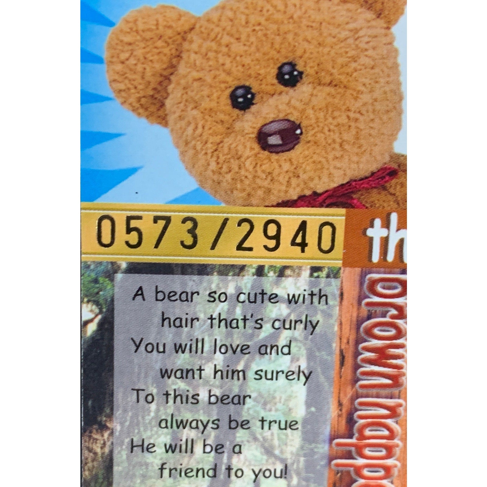 1999 Ty Beanie Babies BBOC Series 4 Retired Silver Curly Trading Card