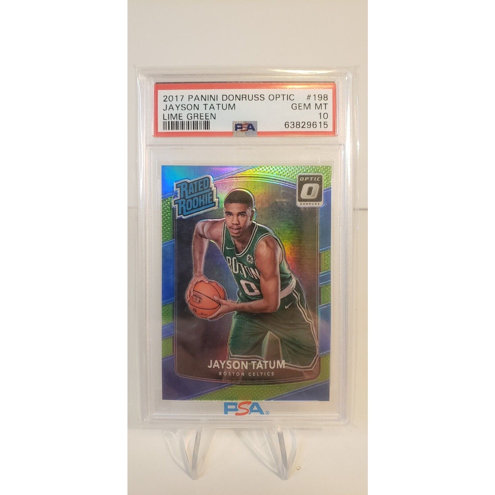2017 Donruss Optic Jayson Tatum Lime Green #198 /175 PSA 10 Rookie RC