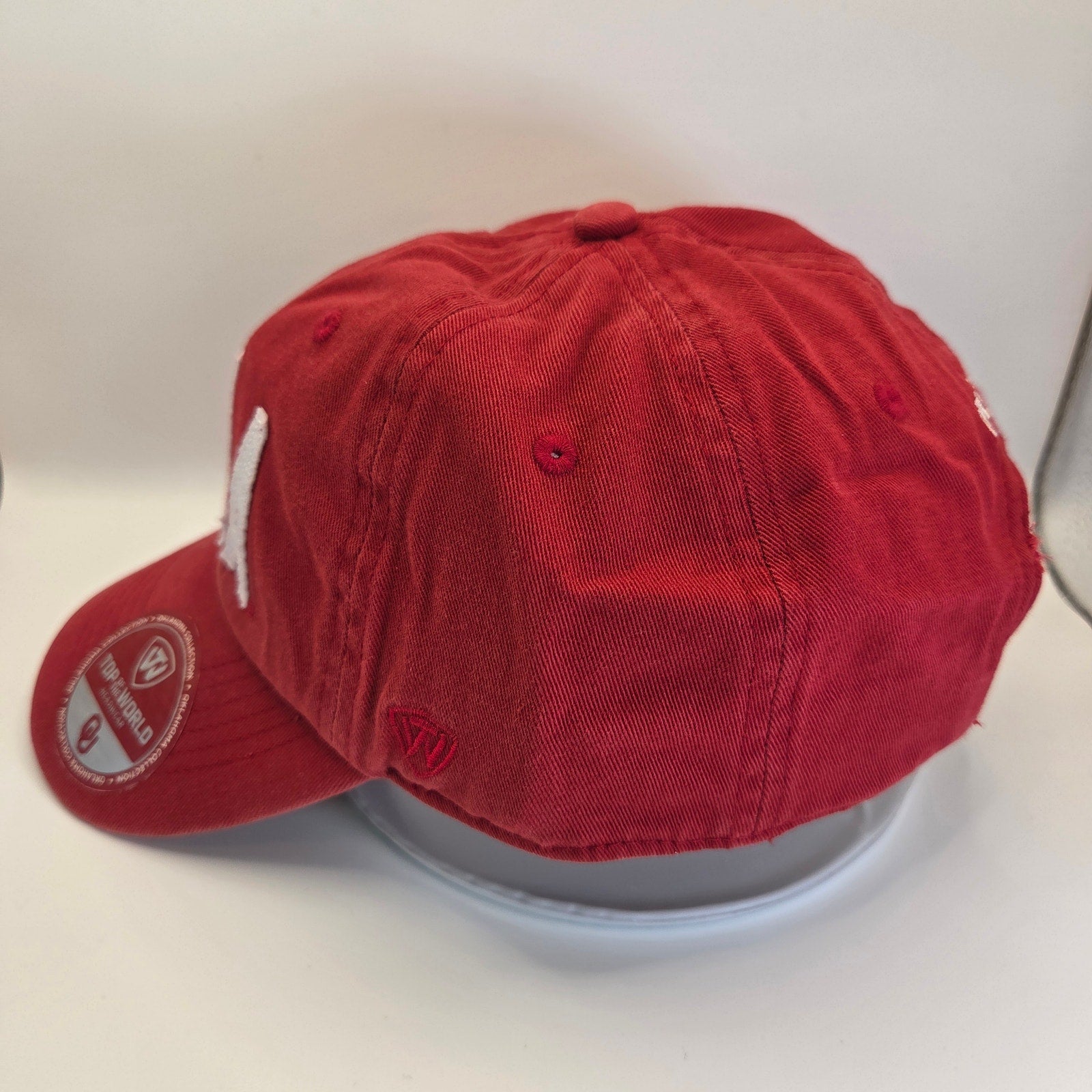 Oklahoma Sooners OKLA Top of the World Hat Red Cotton Claspback