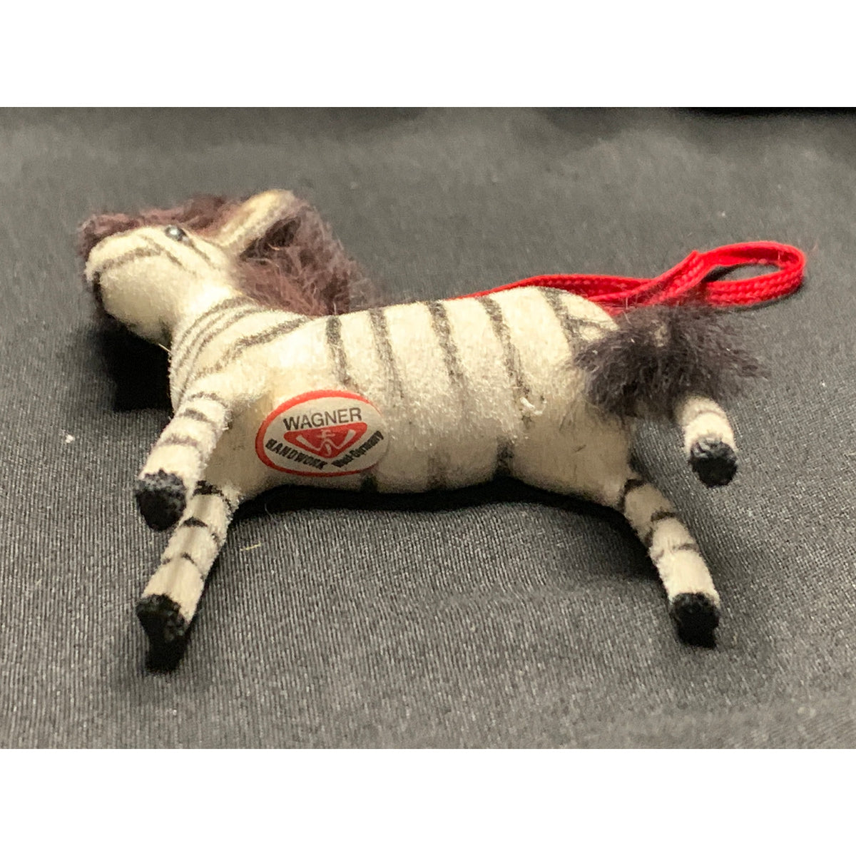 Vintage Wagner Handwork Flocked Zebra Figurine West Germany 1983-1990