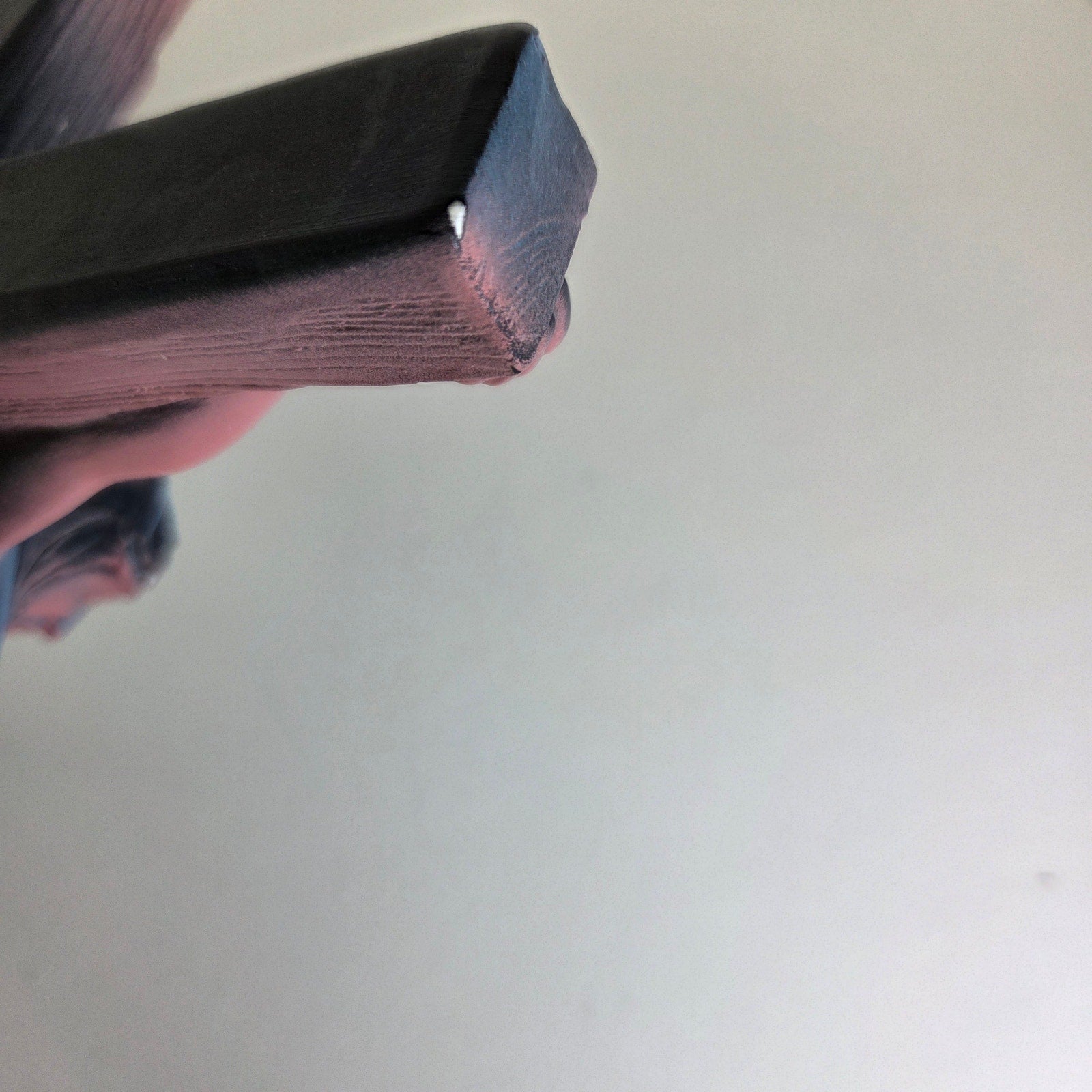 Vintage 15" Resin Crucifix Wall Cross – Pink & Blue Gradient Jesus Figure, INRI