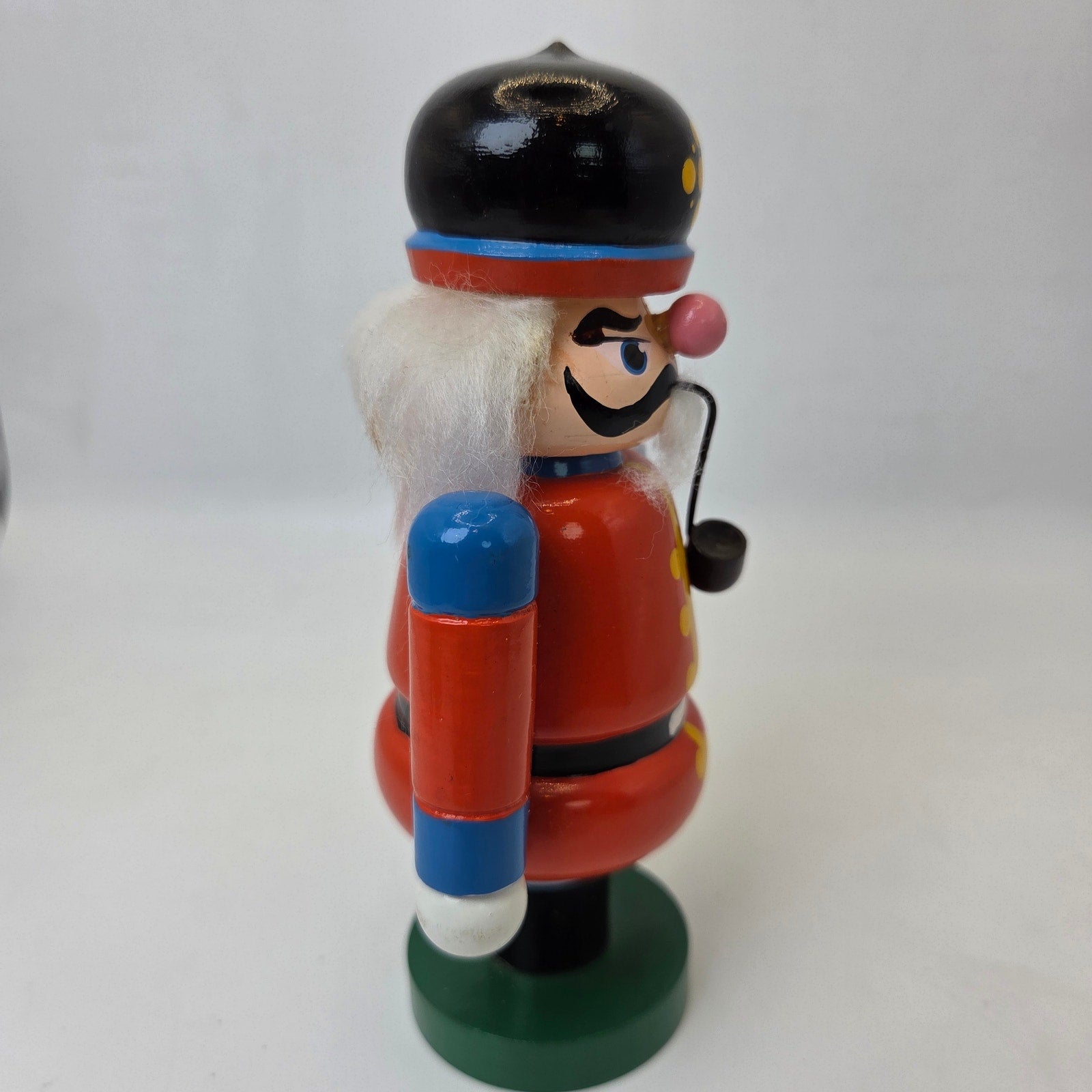 Vintage German Räucherfigur Wooden Incense Smoker Soldier with Pipe 6"