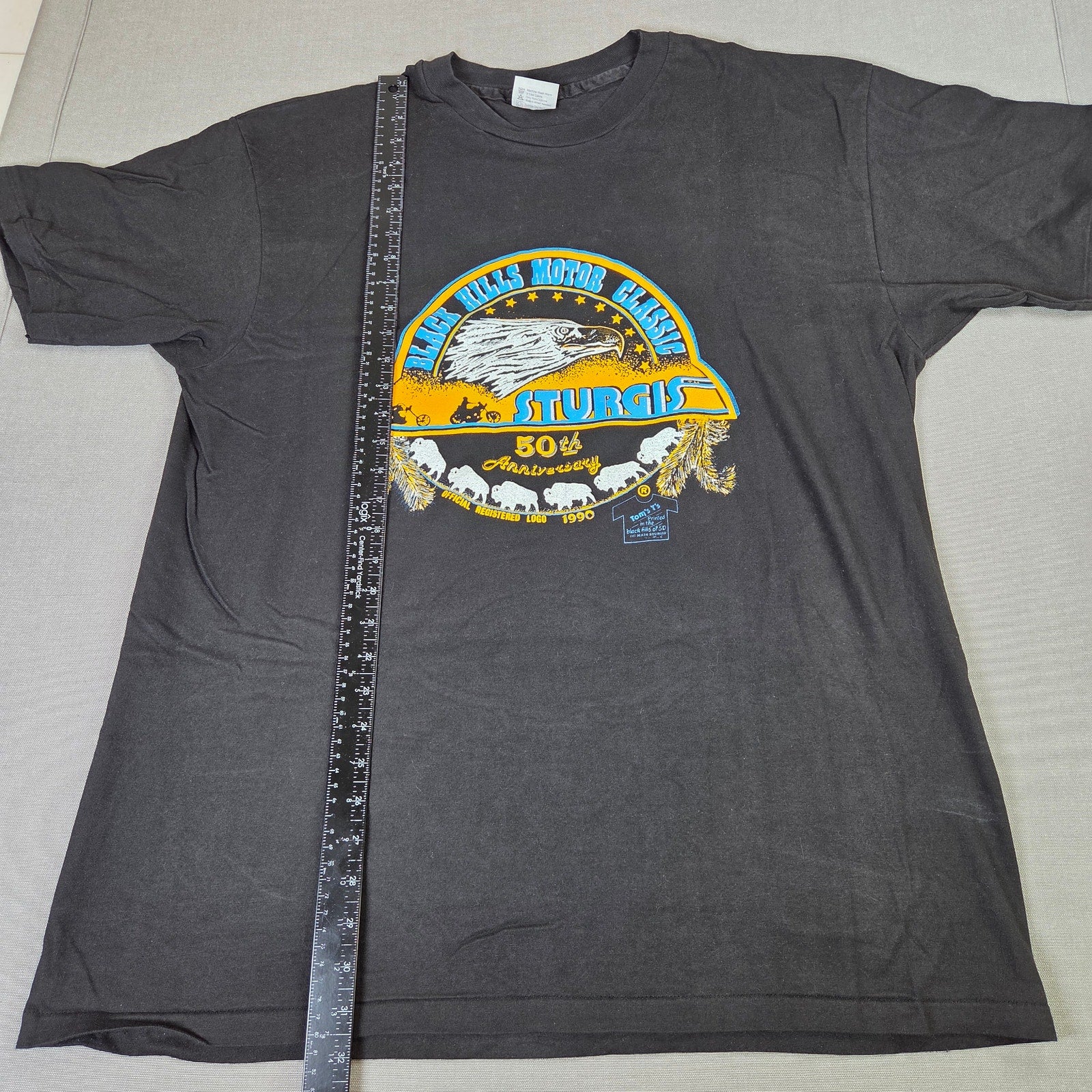 Hanes Sturgis 50th Anniversary 1990 Vintage T Shirt XXL USA Single Stitch