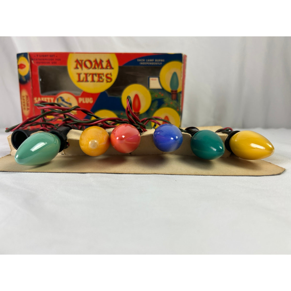 Vintage 1950s NOMA Lites 3005-SF 7 Light Christmas Set Original Box C7