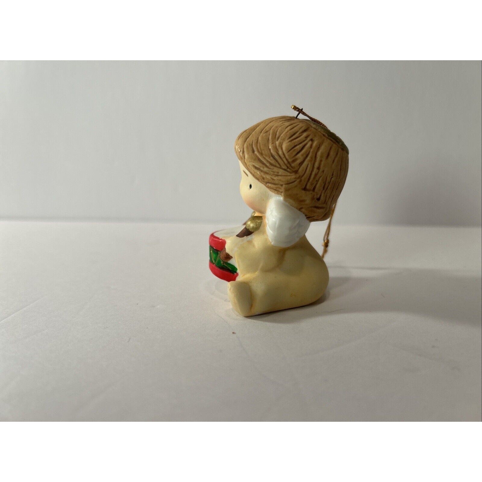 Lot of 3 Angel Christmas Ornaments Glass Porcelain Praying Drummer Vintage