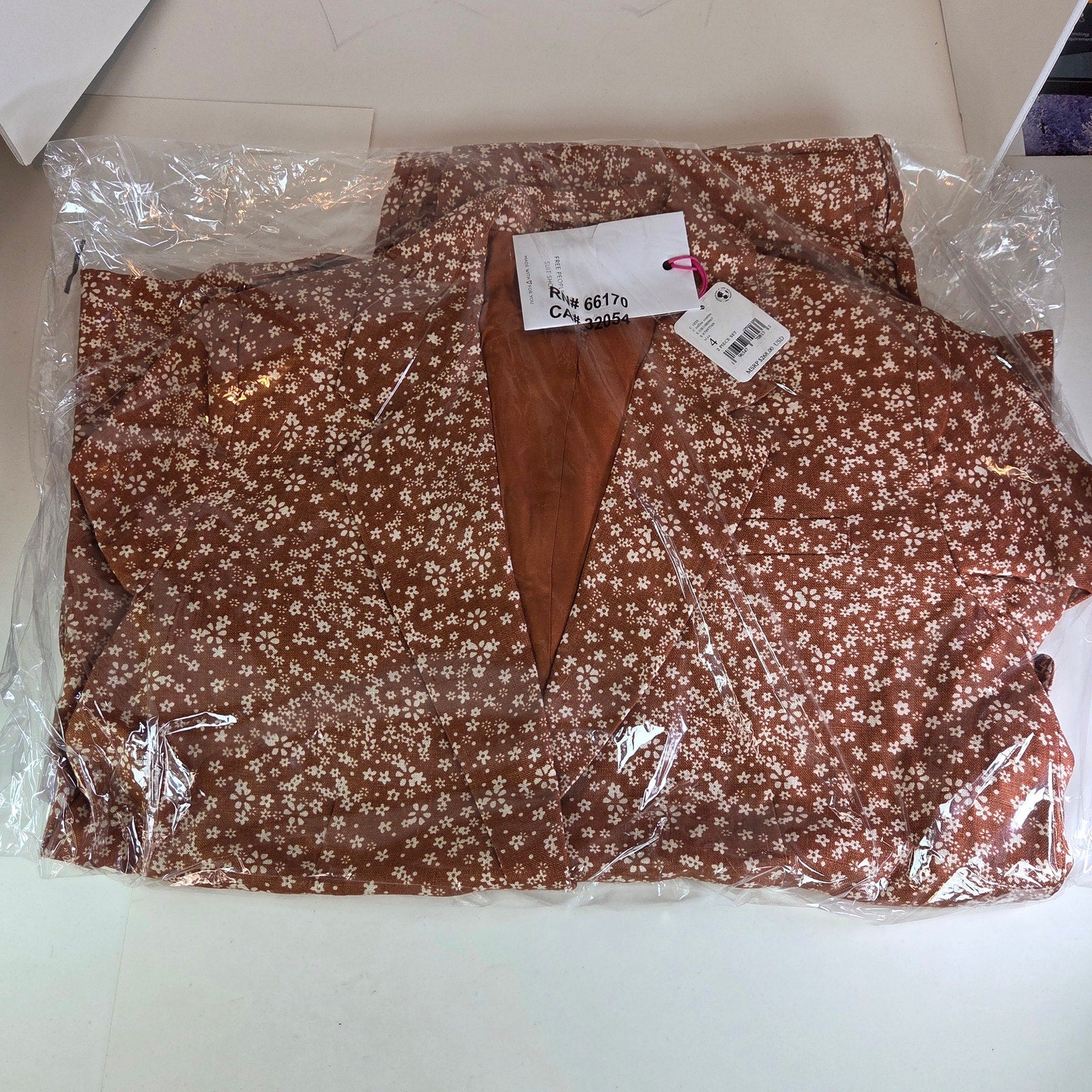 Free People Maggie Linen Suit Toffee Combo Size 4 NWT – 2‑Piece Set