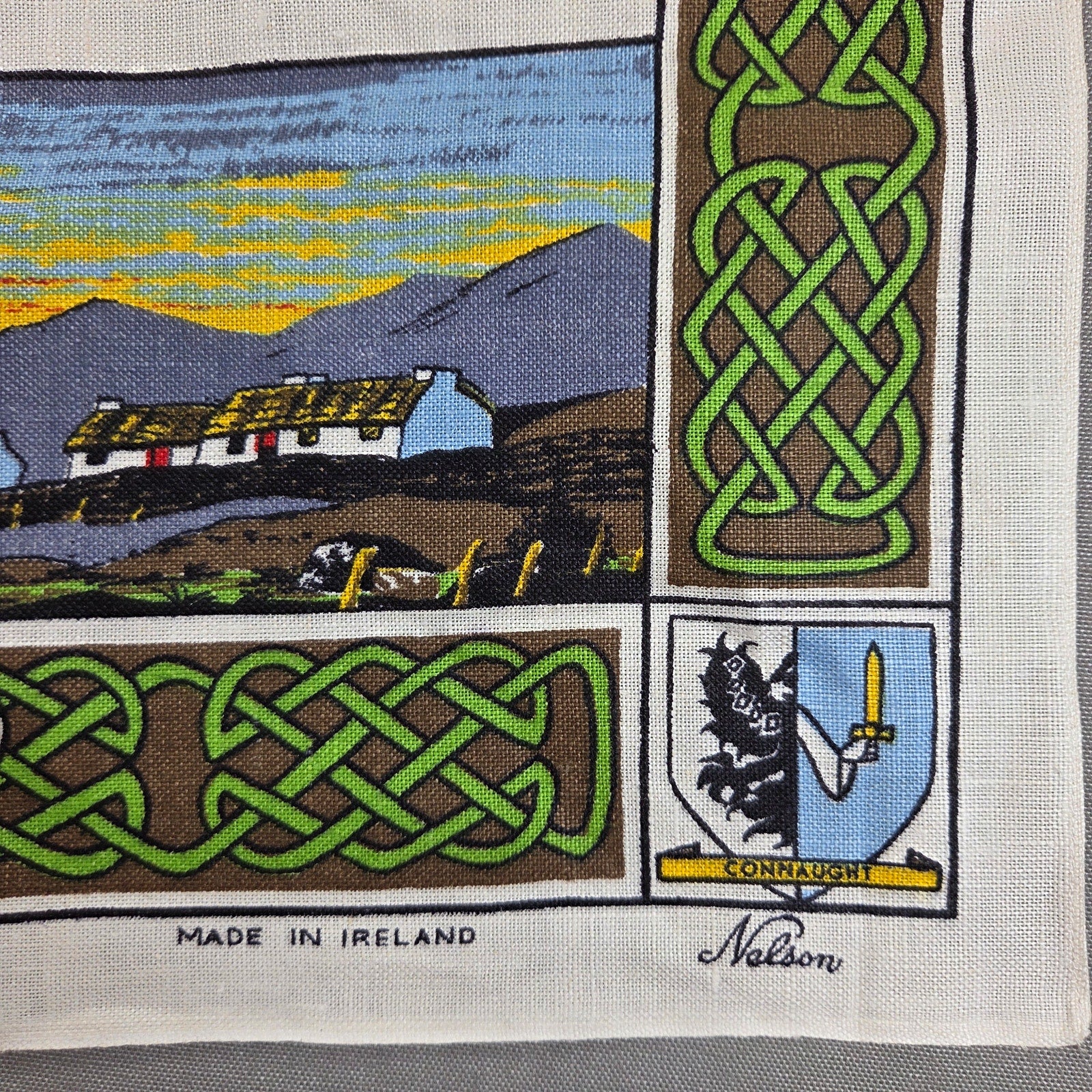 Vintage Nelson Irish Blessing Pure Linen Tea Towel Made Ireland 30.5"x21"