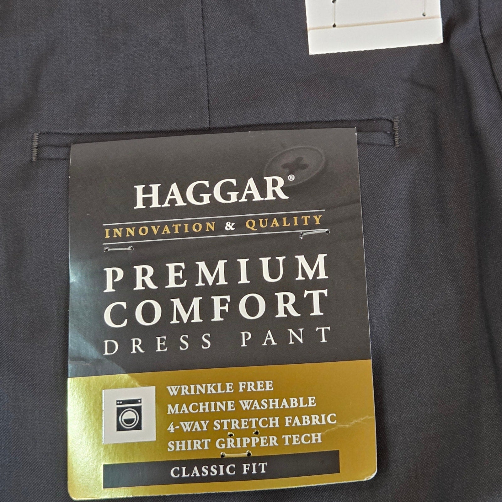 Haggar Premium Comfort Dress Pants 36x34 Classic Fit Gray NWT Wrinkle Free