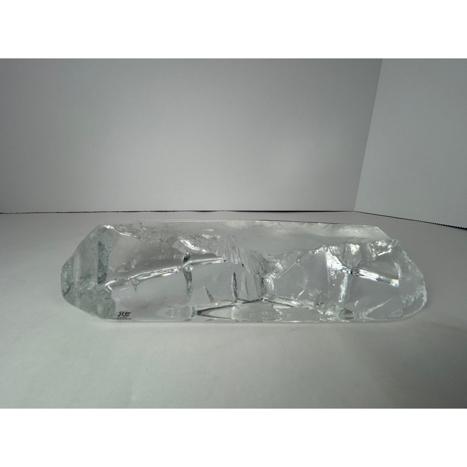 Mats Jonasson Maleras Polar Bear Family Lead Crystal Sculpture 2807 Signed