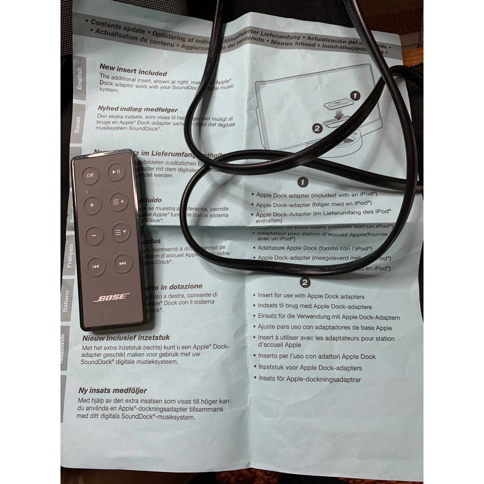 Bose SoundDock Series II Digital Music System Remote Power Adapter Tested OEM