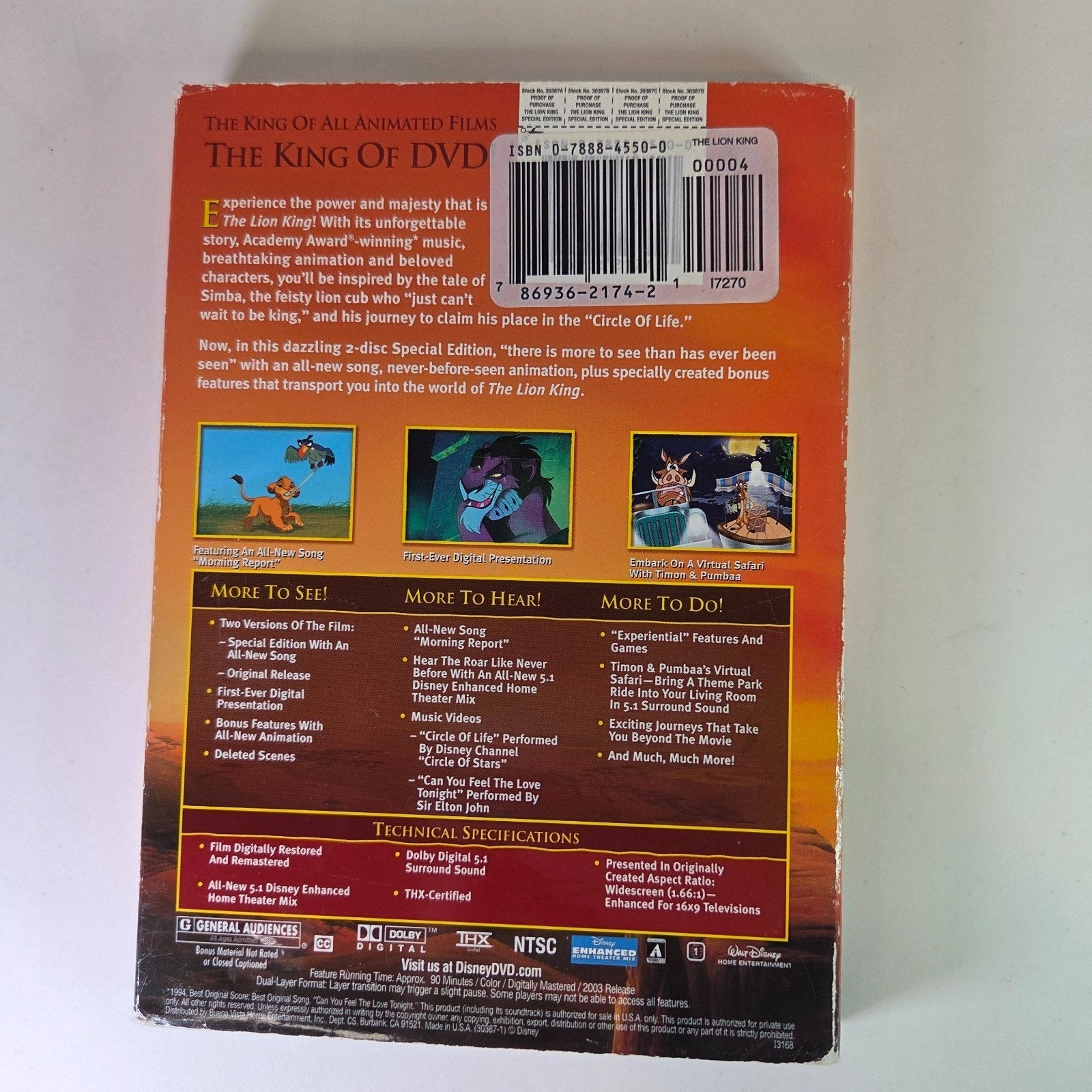 The Lion King DVD (Two-Disc Platinum Edition)