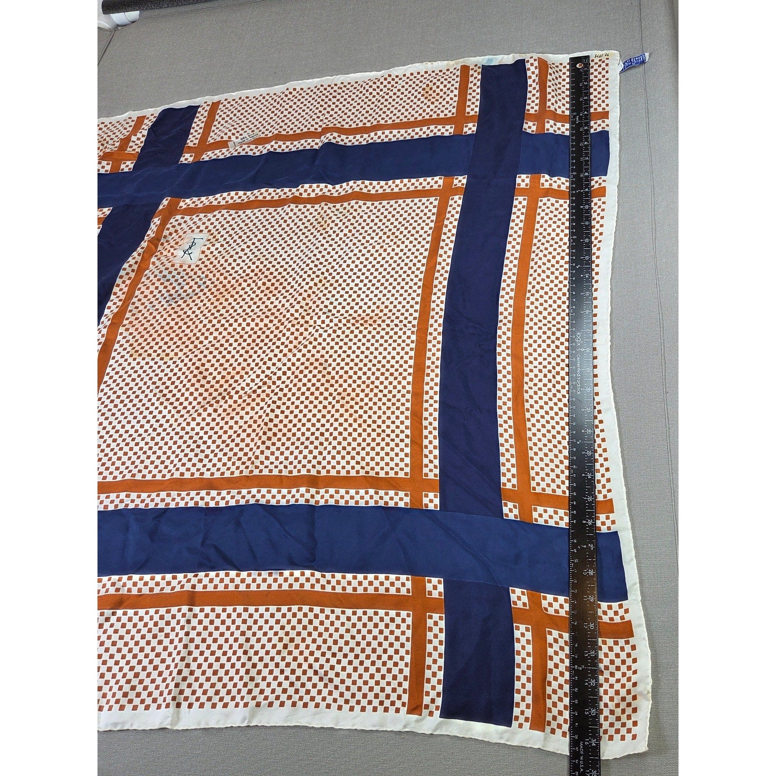 Bonwit Teller Yves Saint Laurent Silk Scarf France Square Vintage YSL Logo