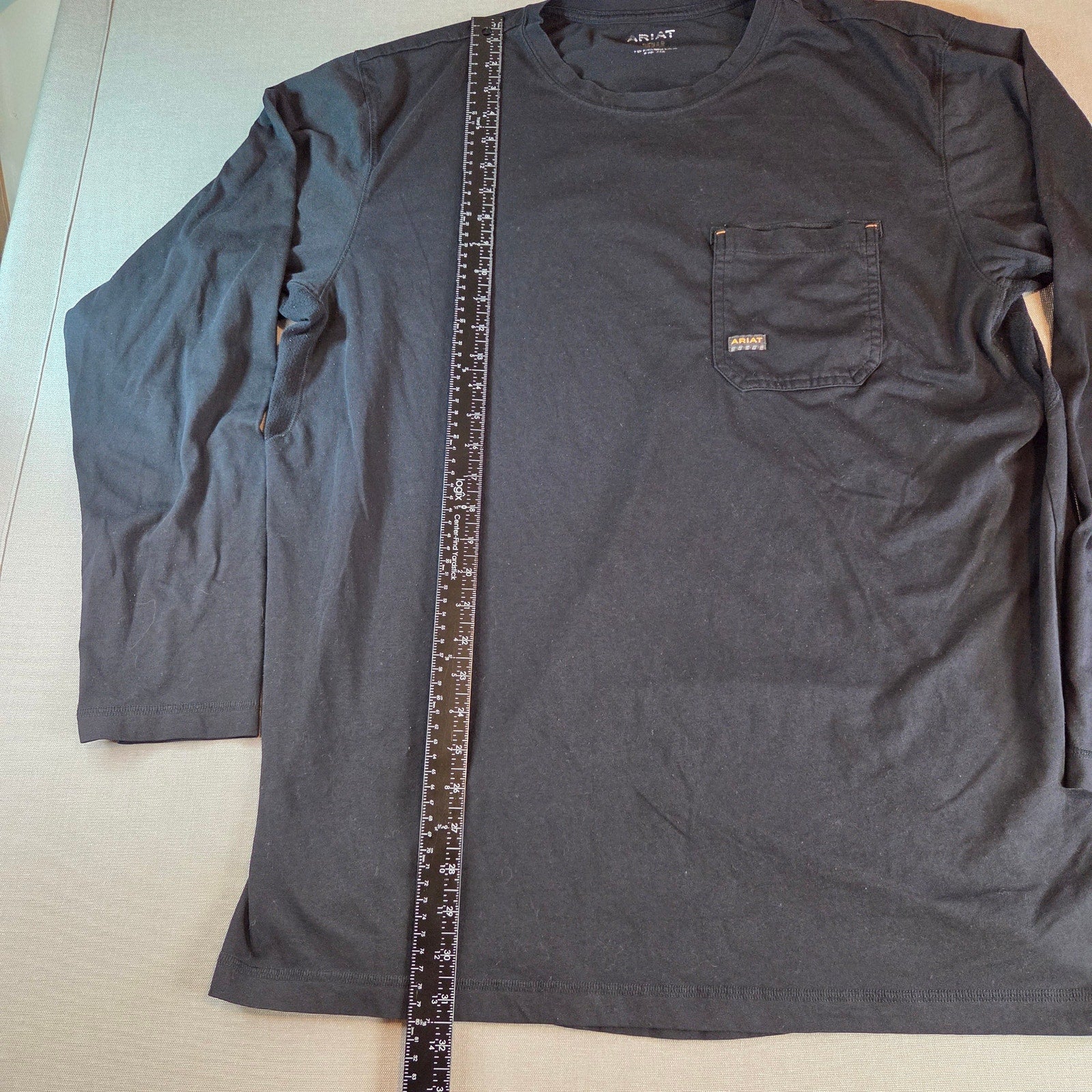 Ariat Rebar Long Sleeve Logo Workwear T-Shirt Men’s XL Tall Black Cotton Blend