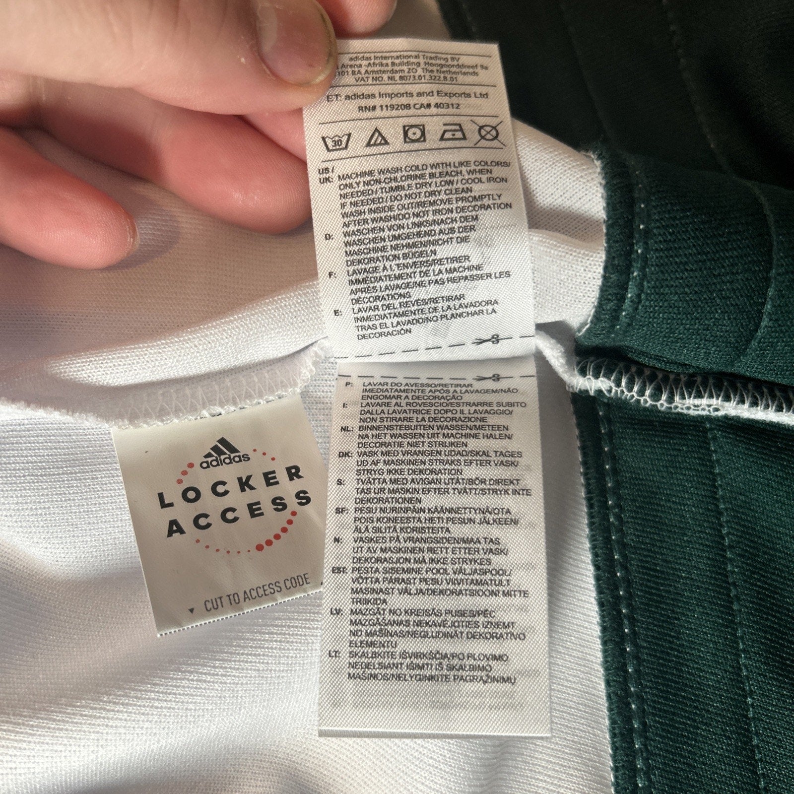 Minnesota Wild Adidas Jersey White Size 46 Climalite NHL Hockey Fight Strap New