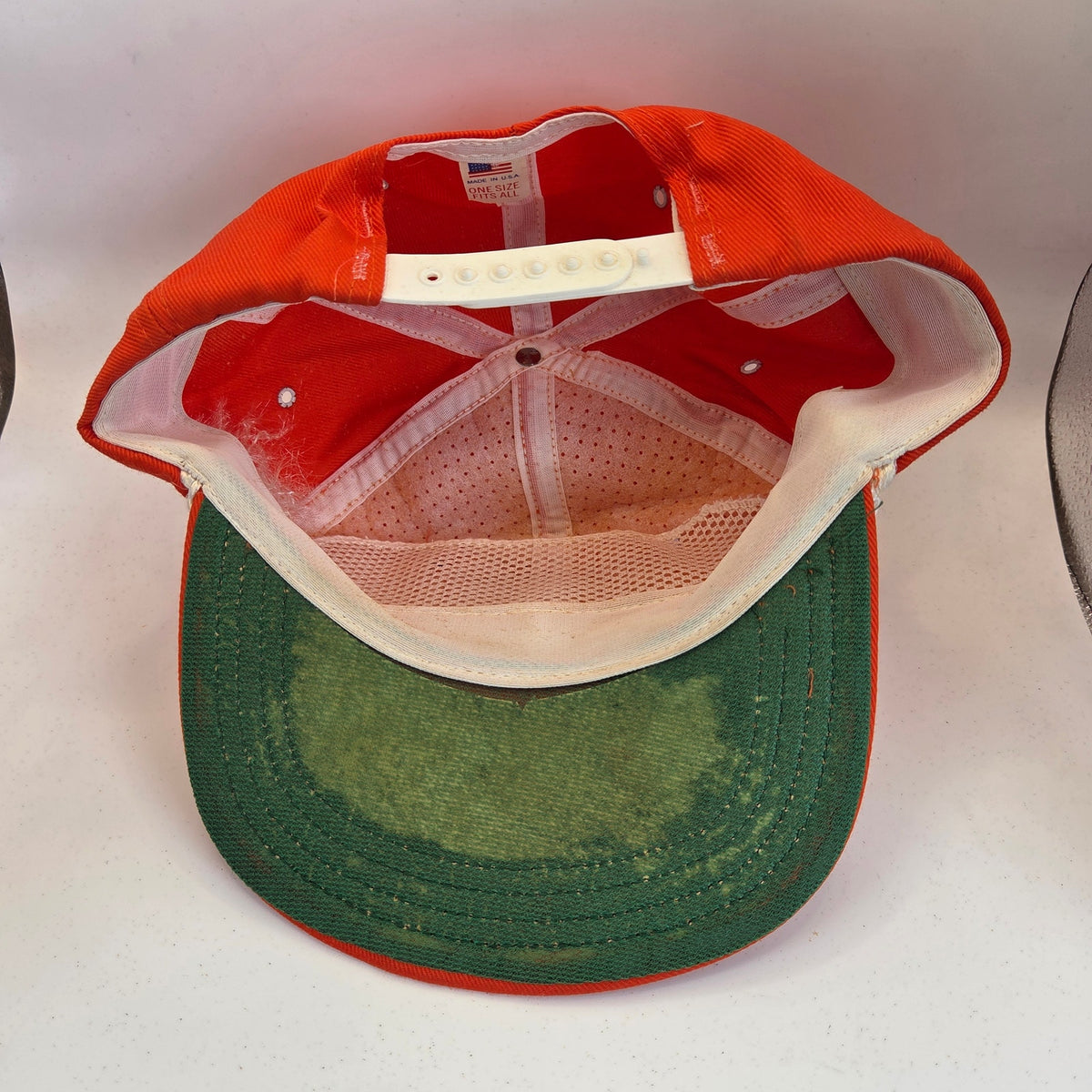 Vintage C&D Batteries Rope Snapback Hat Made USA Orange Advertising Cap OSFA
