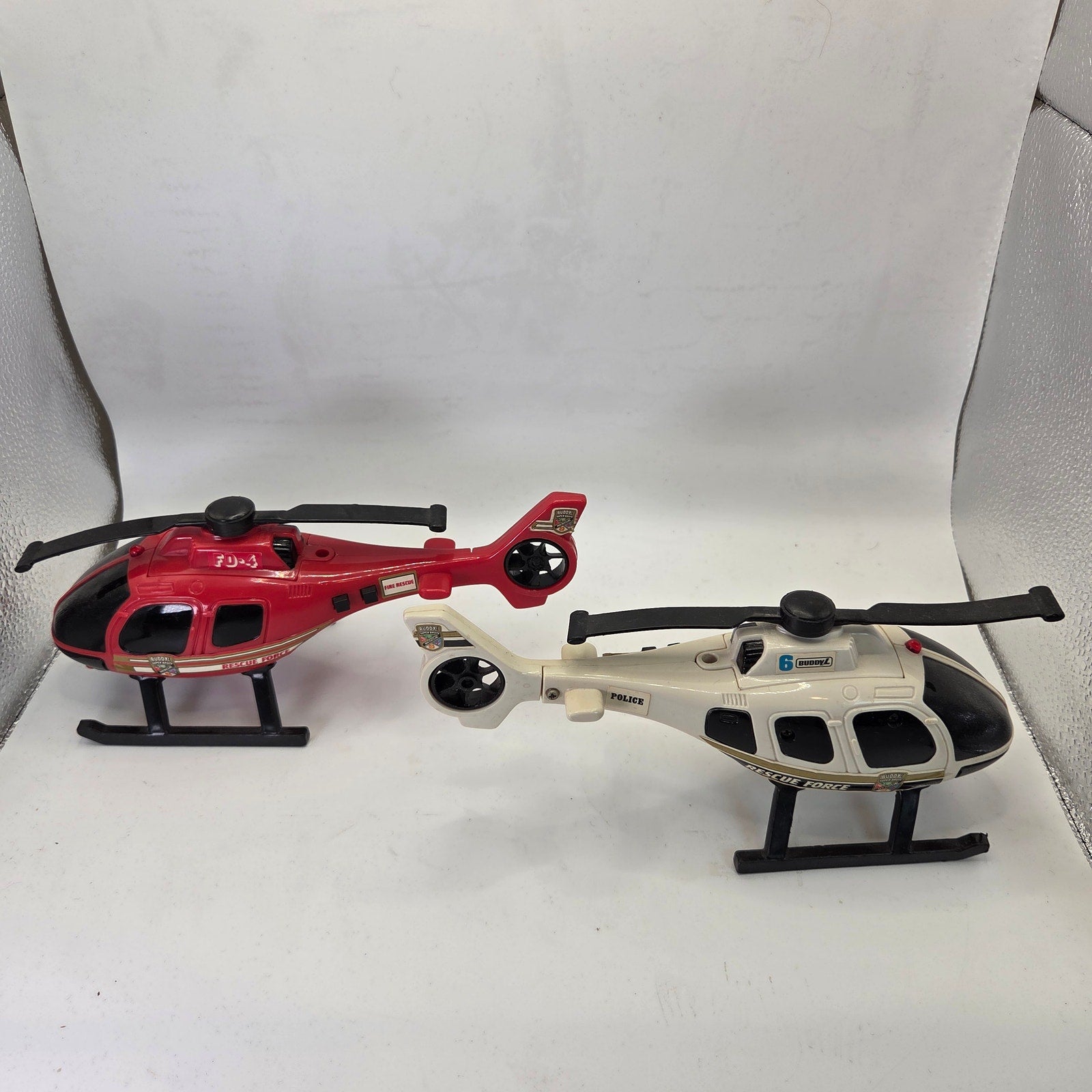 Buddy L Super Brute Rescue Force Helicopter Lot Fire & Police 1993 Sold As Is