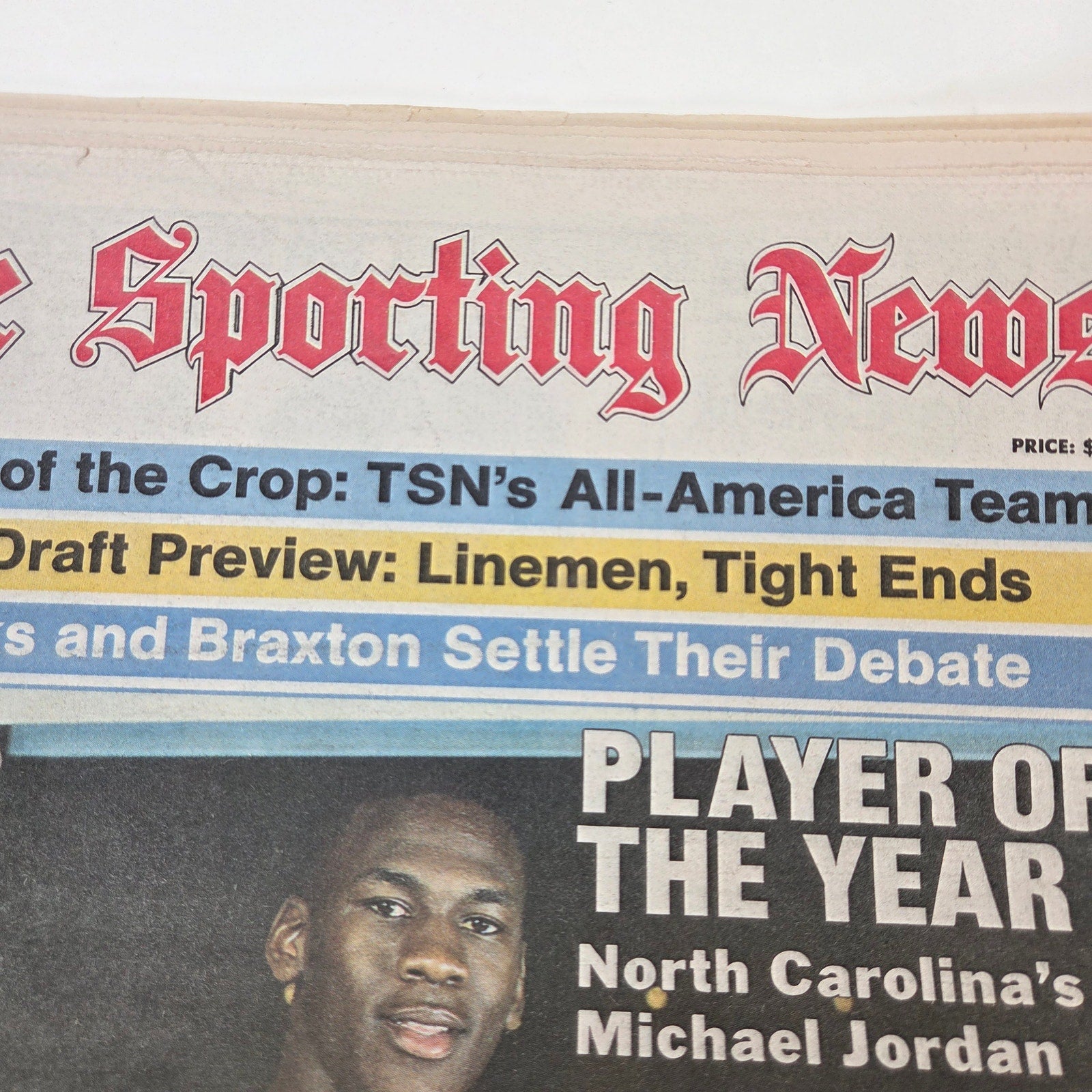 1983 Sporting News March 28 Michael Jordan 1st Cover UNC Tar Heels POY