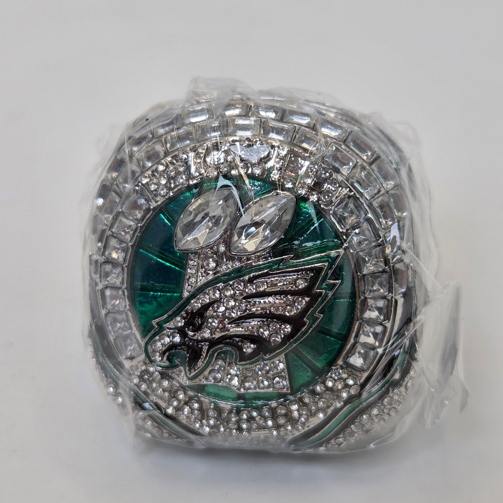 Philadelphia Eagles Super Bowl LIX Replica Championship Ring Size 16 Hurts MVP