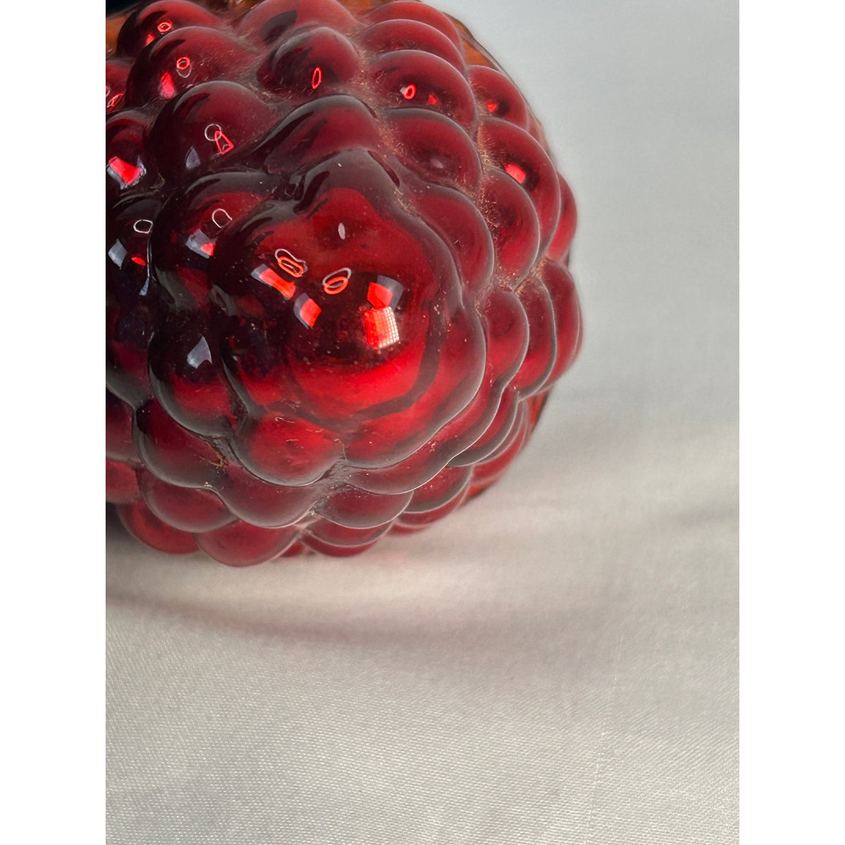 Antique 1800s German Kugel Red Grape Cluster Glass Christmas Ornament 4" Rare