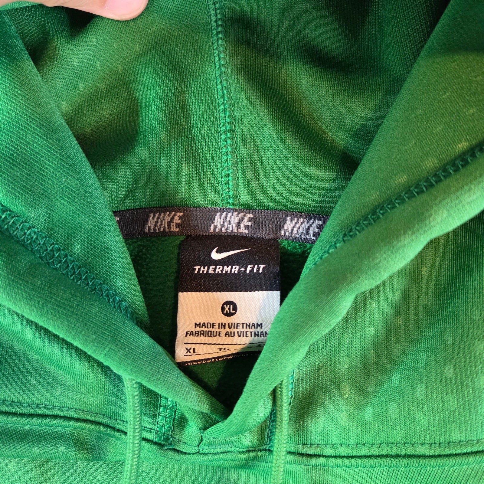 Nike Therma-Fit Hoodie XL Green Rare Graphic Insect Skull Logo Pullover