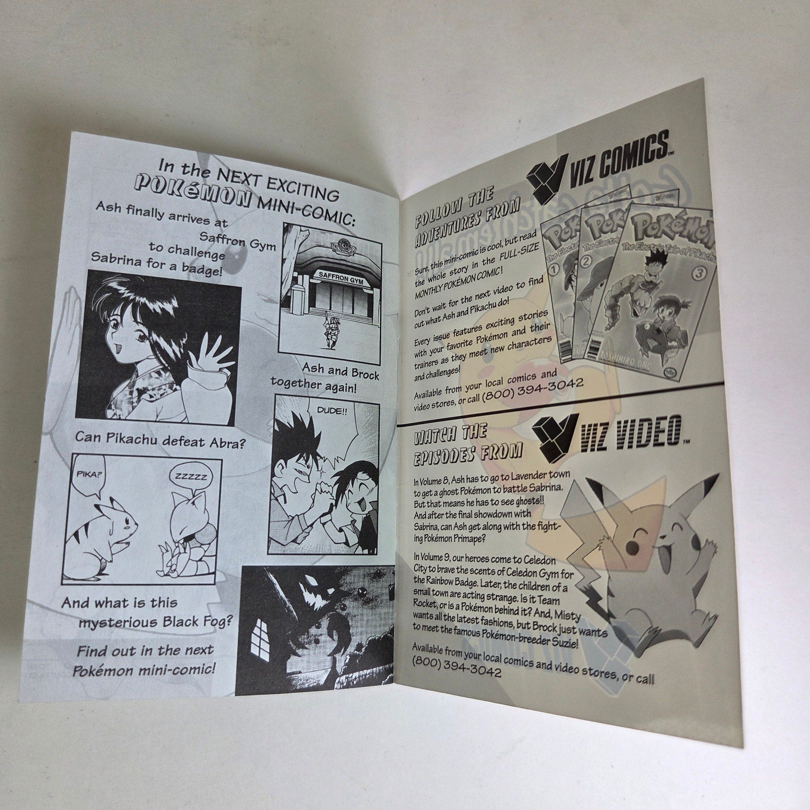 Pokémon The Electric Tale of Pikachu Comic #6 1999 VIZ VHS Exclusive Mini Manga