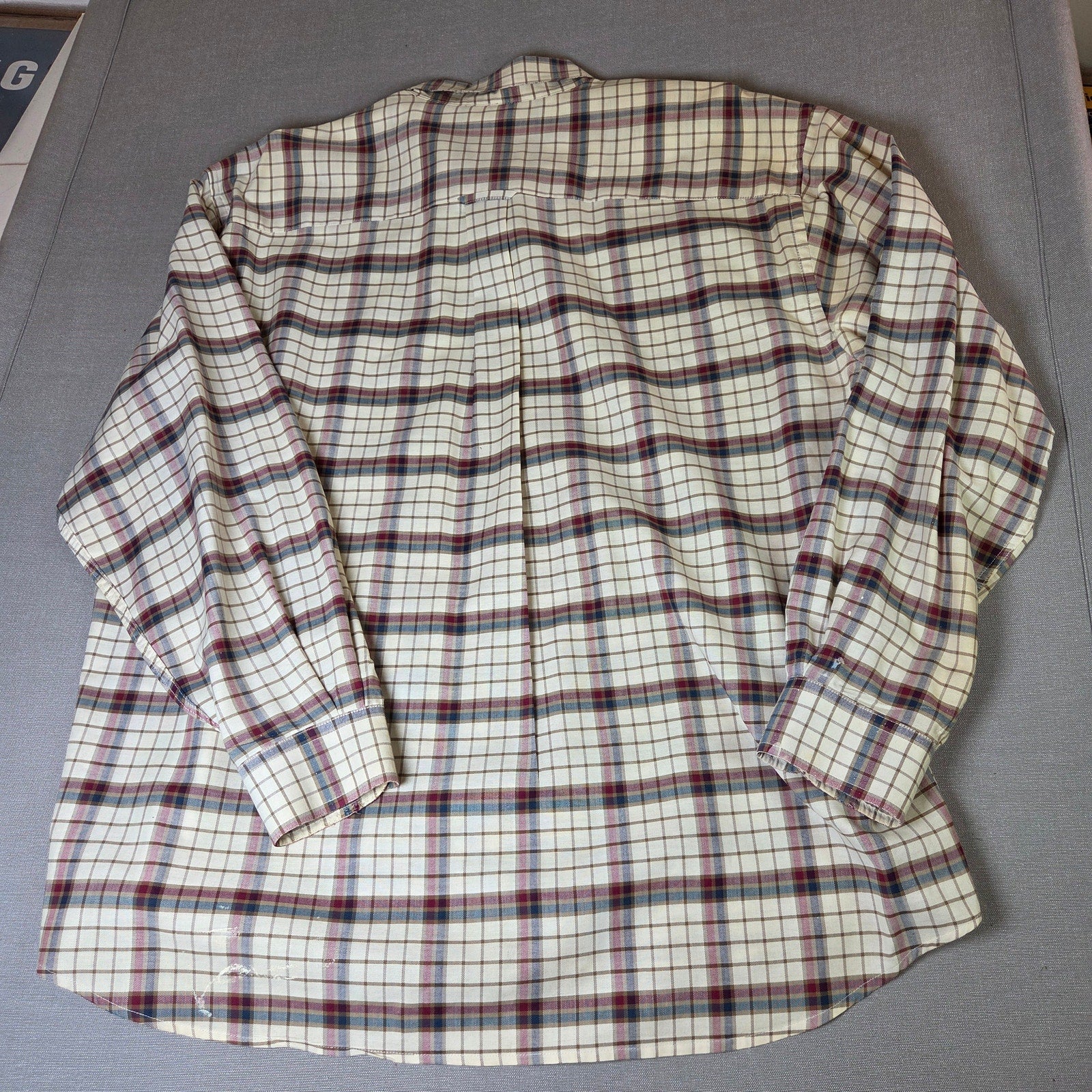 Dockers Mens XL Plaid Long Sleeve Button Down Cotton Shirt Wrinkle Free