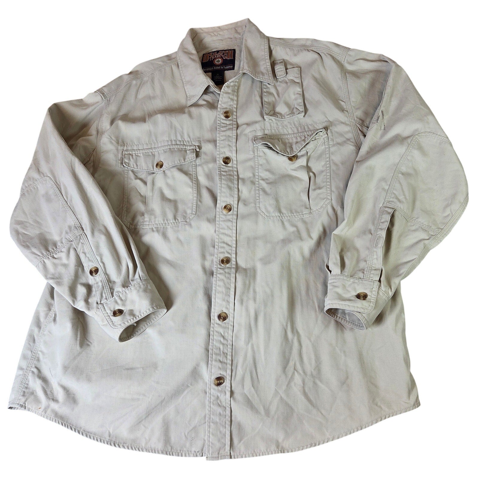 Duluth Trading Co XL Nylon Work Shirt Vented Utility Button Down