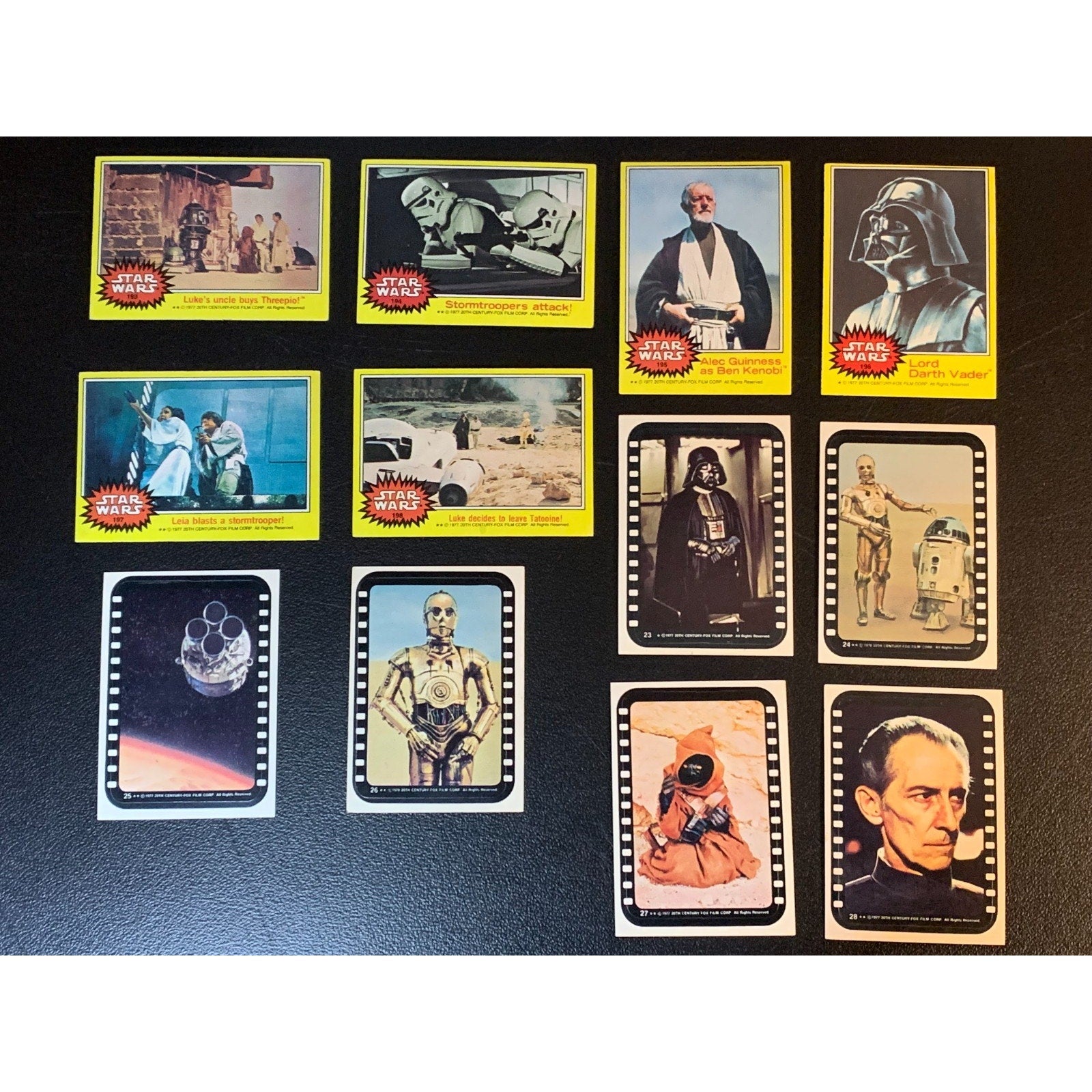 1977 Topps Star Wars Series 1 Yellow Complete Set with Stickers Excellent+